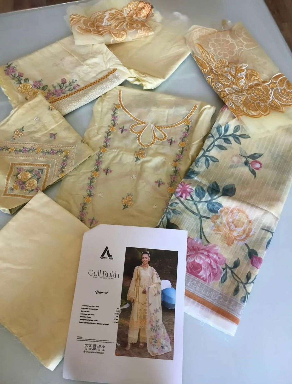 GULRUKH LAWN HEAVY EMBROIDERED CHICKANKARI BY ADAN LIBAS-13