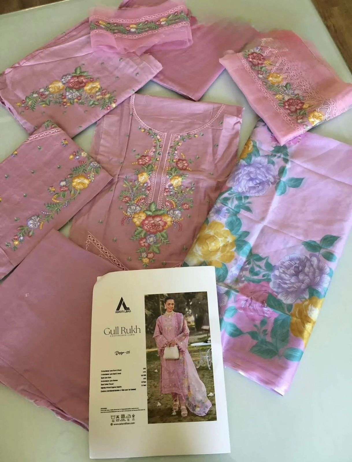 GULRUKH LAWN HEAVY EMBROIDERED CHICKANKARI BY ADAN LIBAS-14