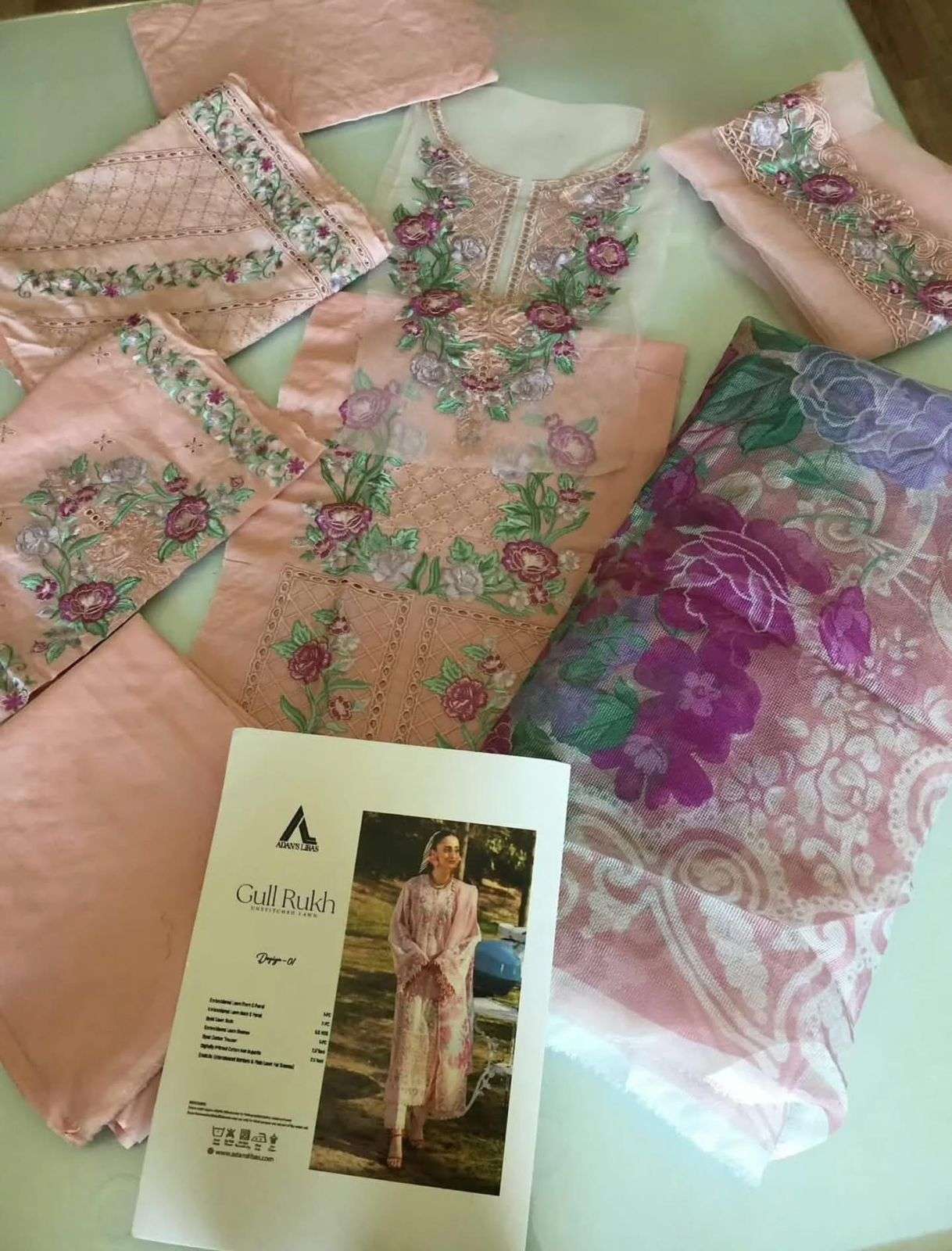 GULRUKH LAWN HEAVY EMBROIDERED CHICKANKARI BY ADAN LIBAS-19