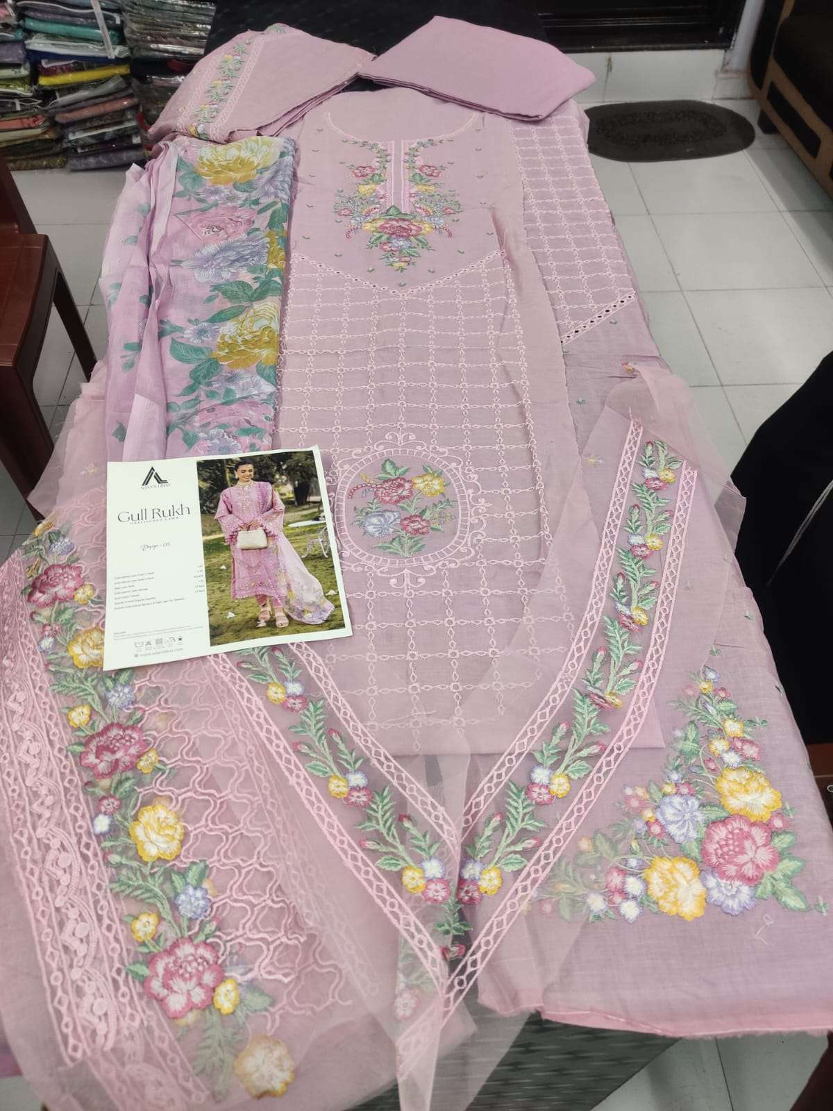 GULRUKH LAWN HEAVY EMBROIDERED CHICKANKARI BY ADAN LIBAS-22