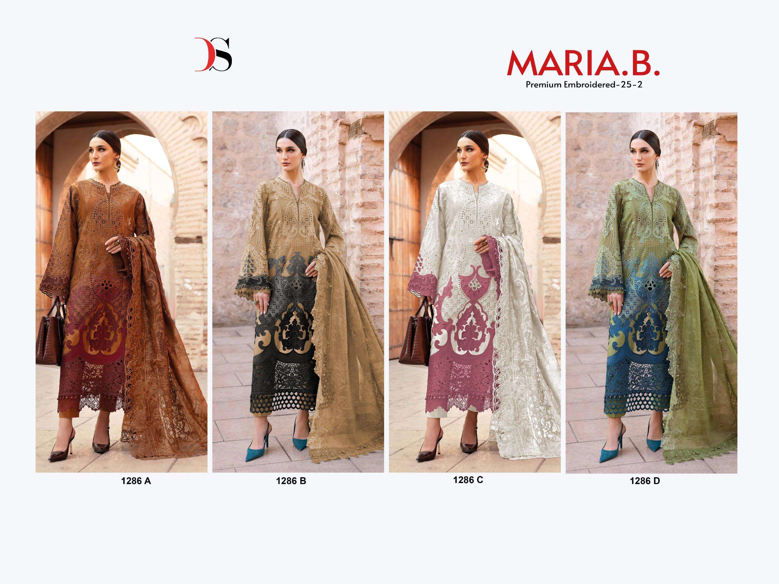 Maria B Premium Embroidered 25-2 Dno: 1286 by DEEPSY SUITS-01-04 B