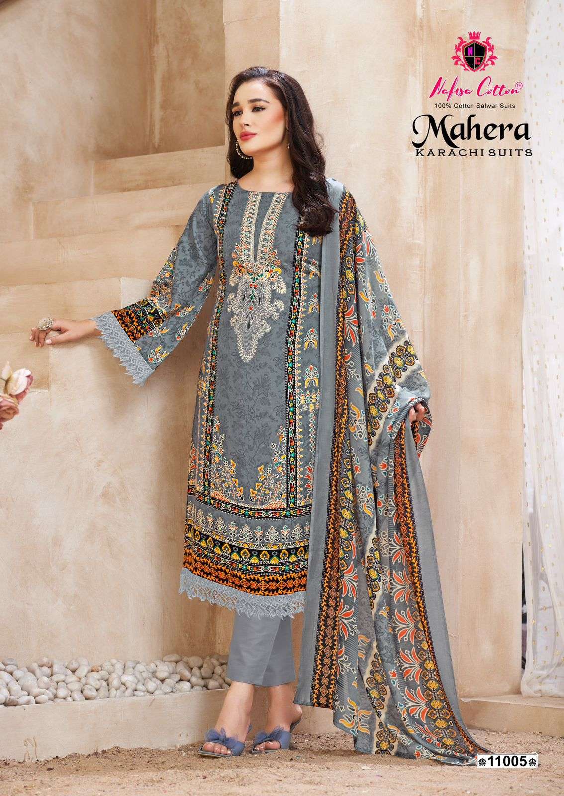MAHERA KARACHI SUITS VOL 11 BY NAFISA COTTON-04