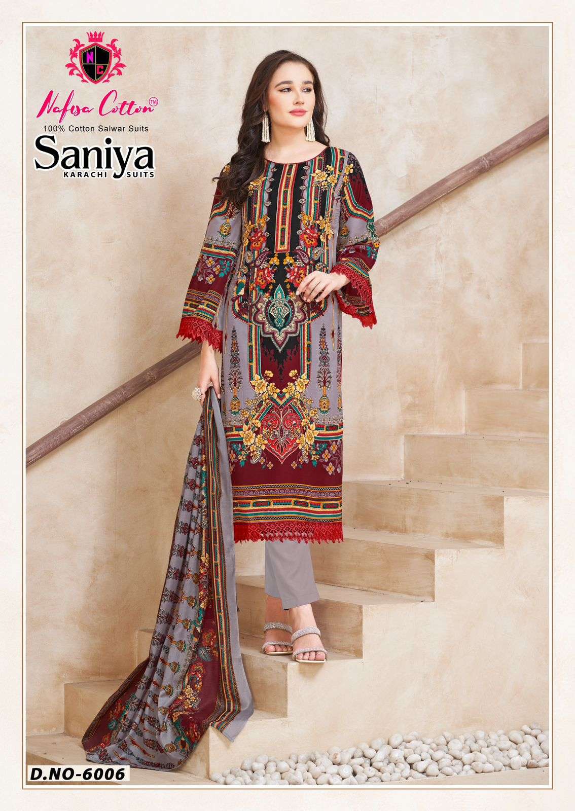 SANIYA KARACHI SUITS VOL 06 NAFISHA COTTON-02