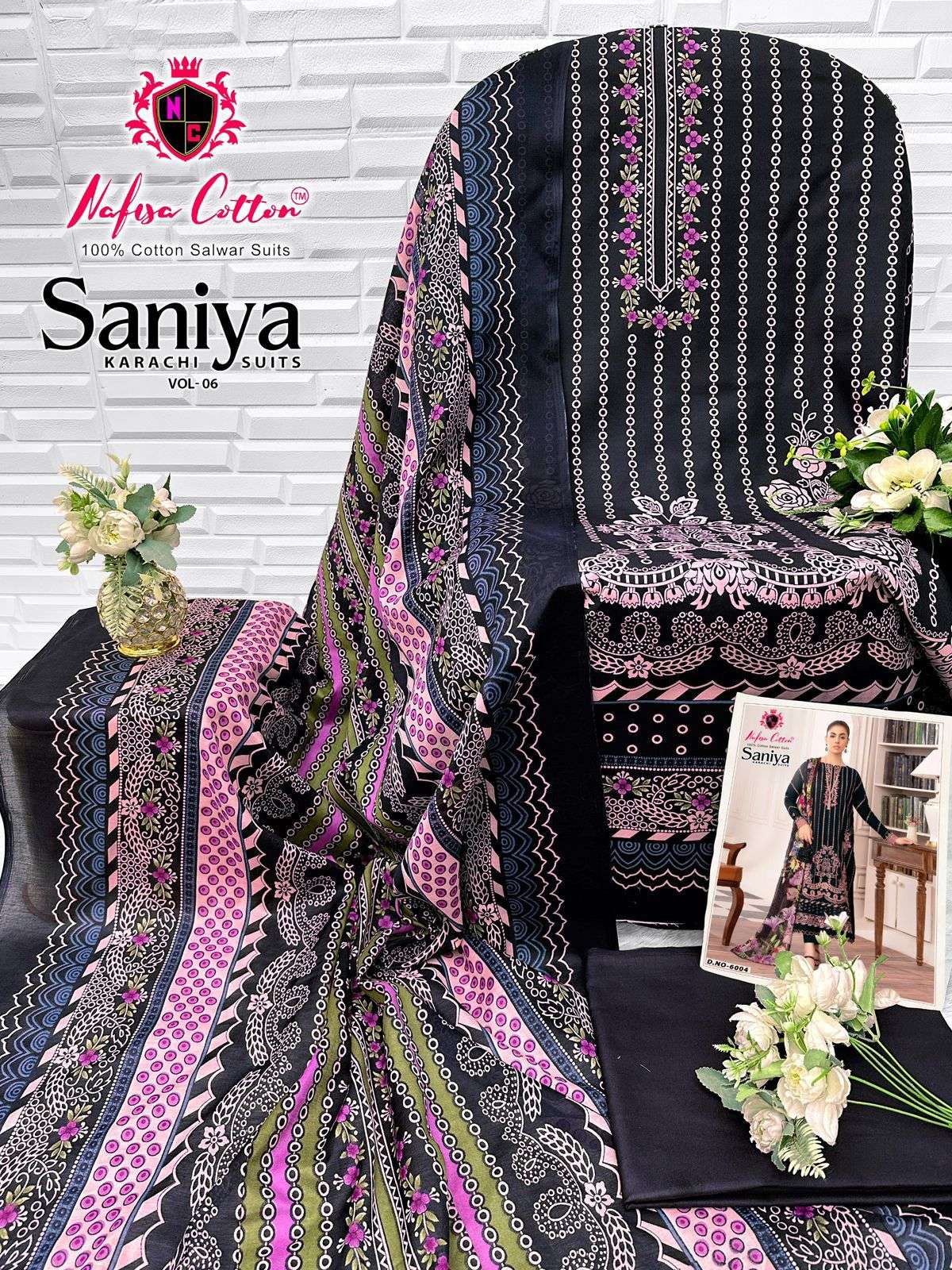 SANIYA KARACHI SUITS VOL 06 NAFISHA COTTON-08