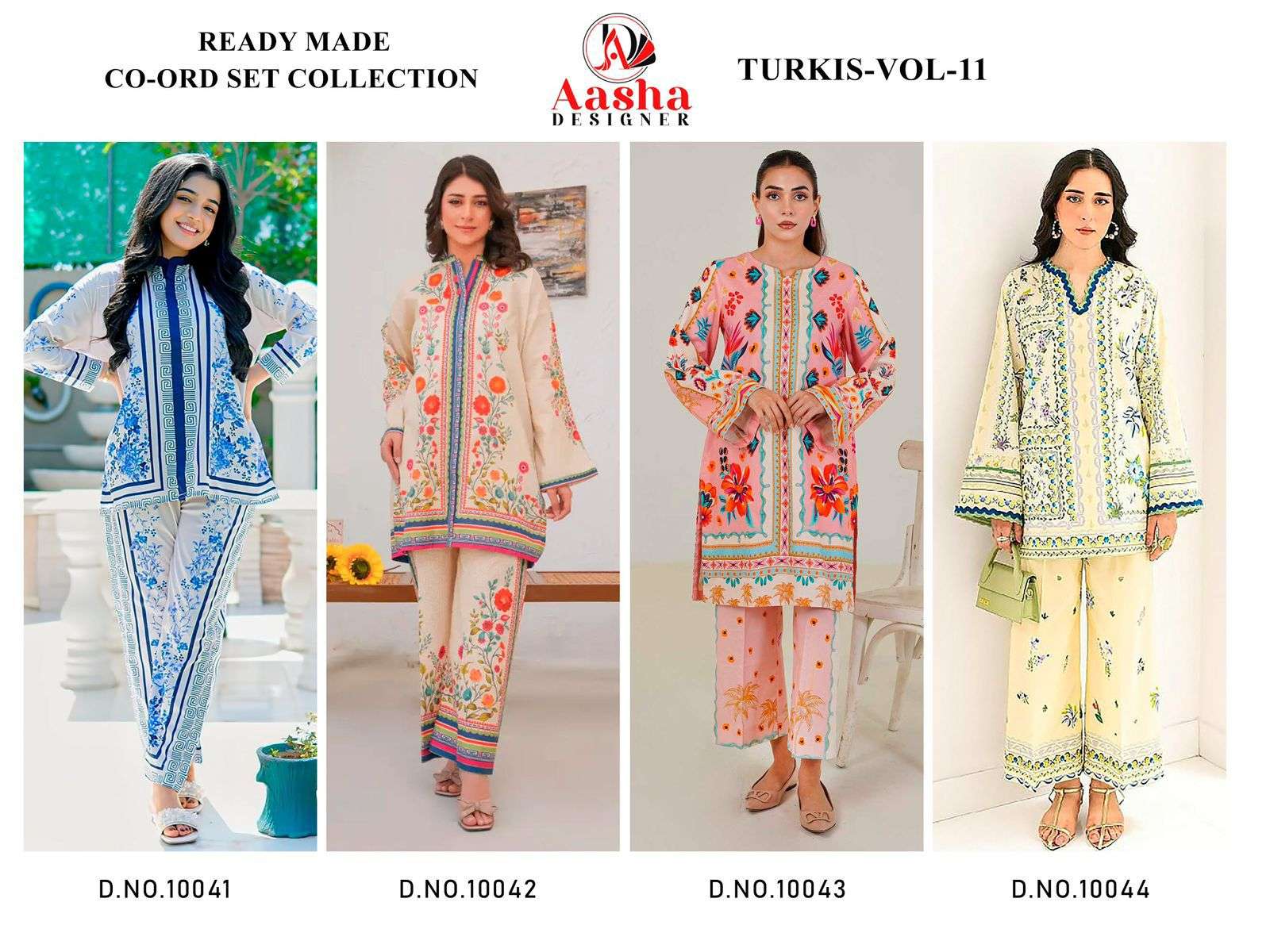 TURKIS VOL-11 READY MADE CO-ORD SET D NO 10041,10044 by Aasha-01-08