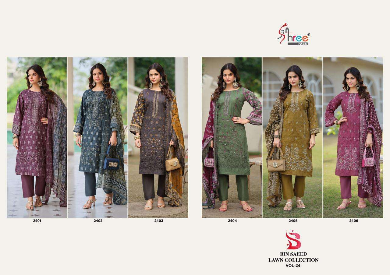 BIN SAEED LAWN COLLECTION VOL-24 BY SHREE-01-06
