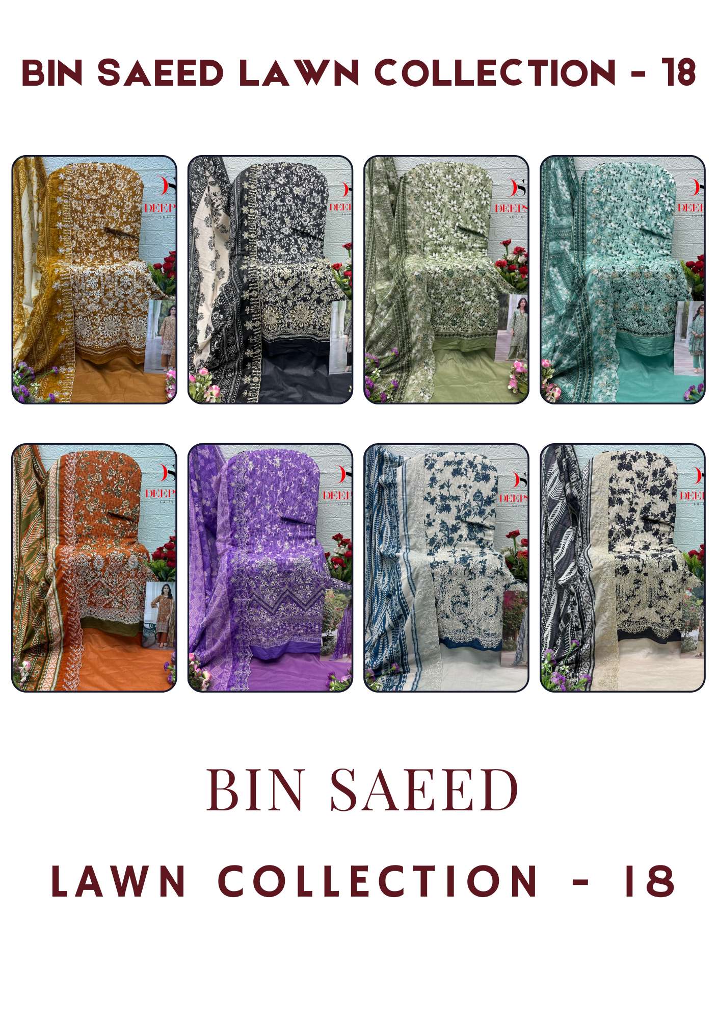 BIN SAEED LAWN COLLECTION VOL - 18 BY DEEPSY SUITS - 09 - 16