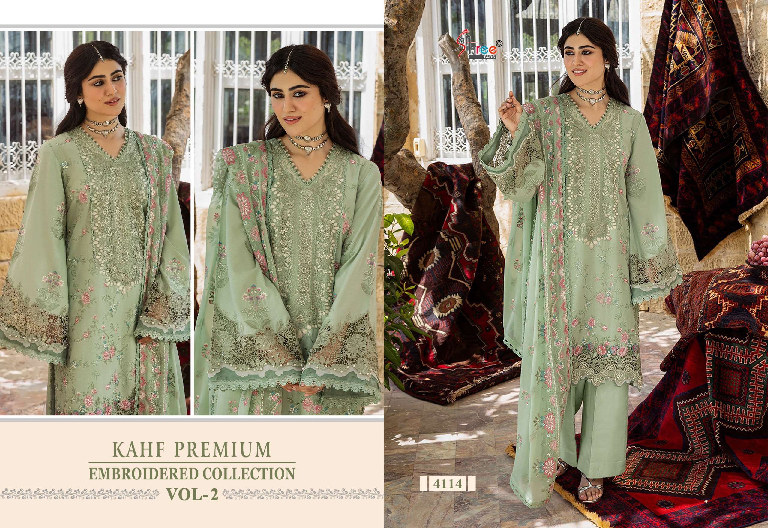 KAHF PREMIUM EMBROIDERED COLLECTION VOL - 2 BY SHREE FABS - 04