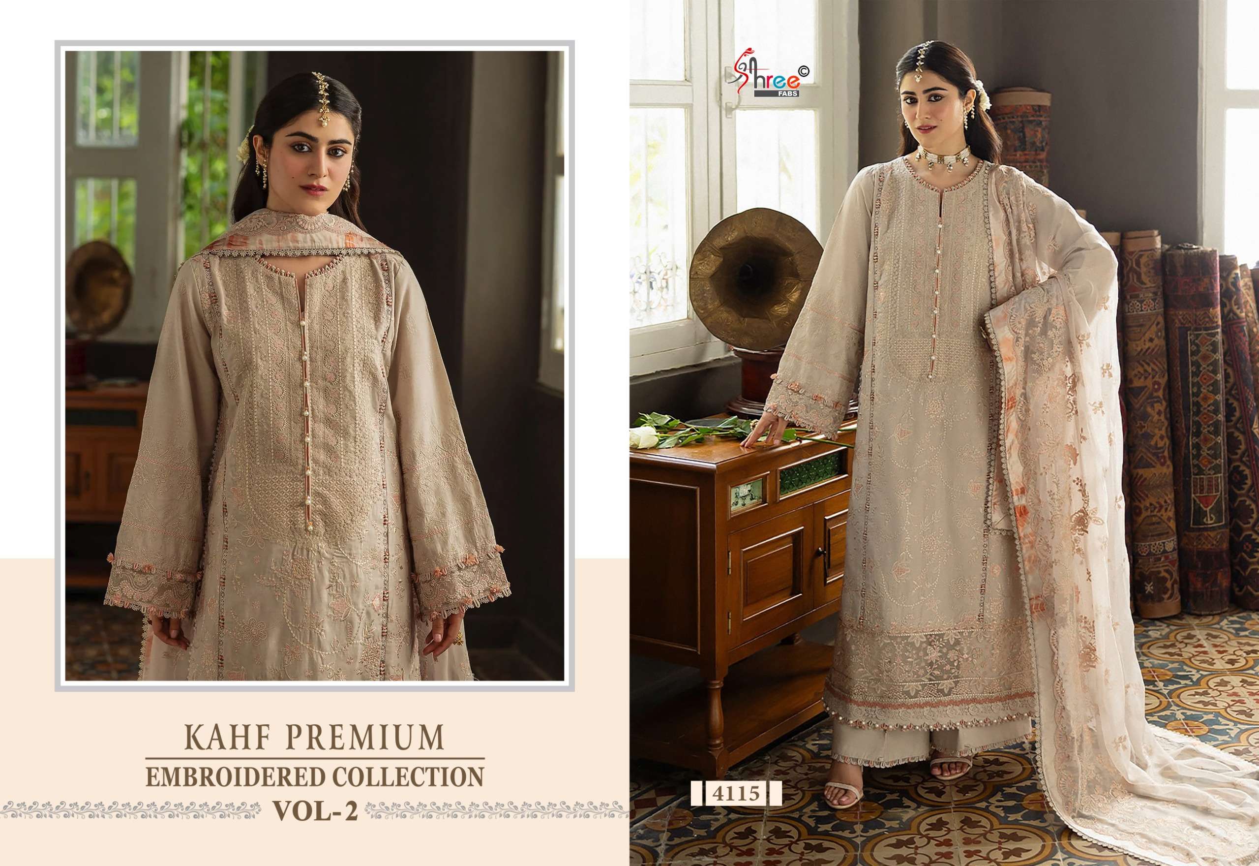 KAHF PREMIUM EMBROIDERED COLLECTION VOL - 2 BY SHREE FABS - 05