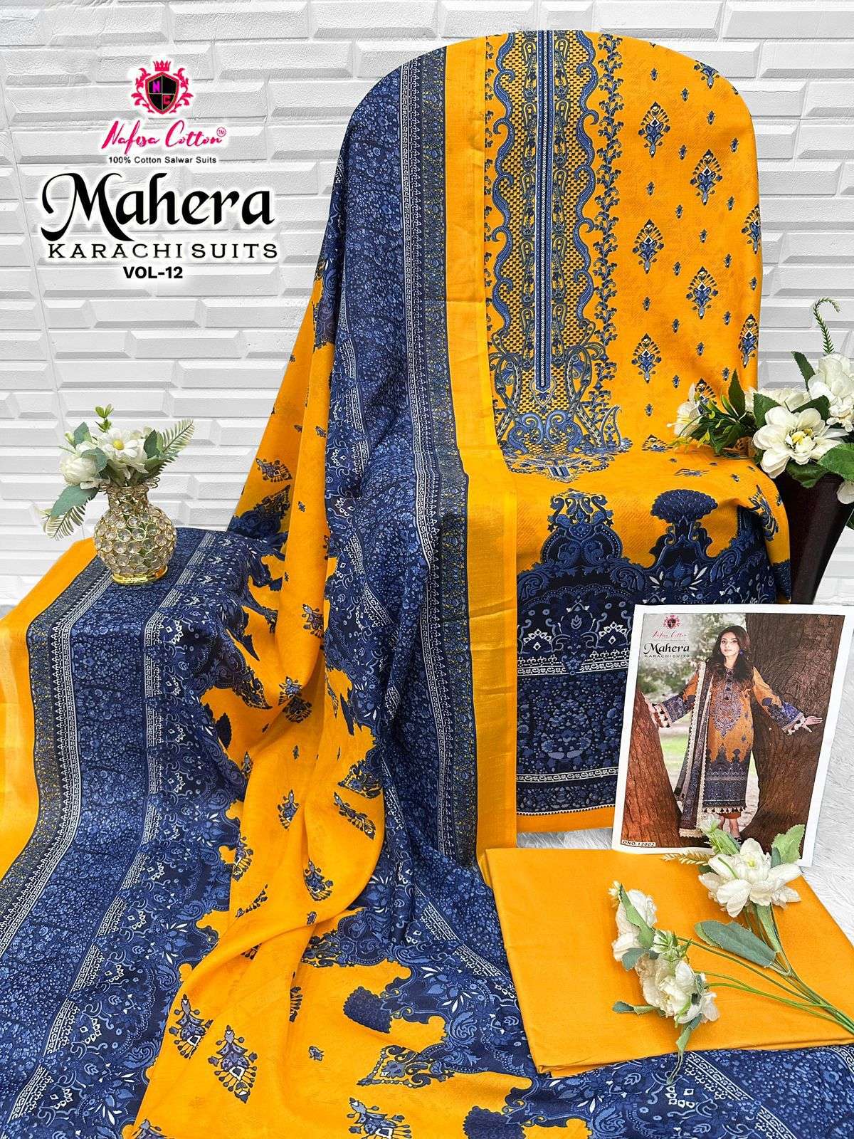 MAHERA KARACHI SUITS VOL - 12 BY NAFISA COTTON - 01