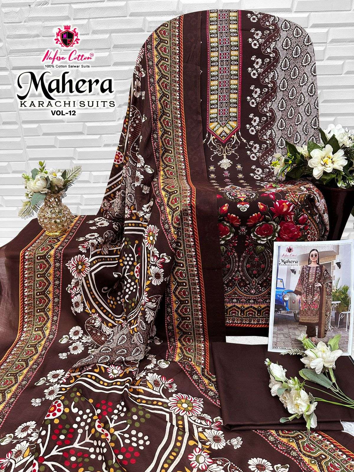 MAHERA KARACHI SUITS VOL - 12 BY NAFISA COTTON - 04