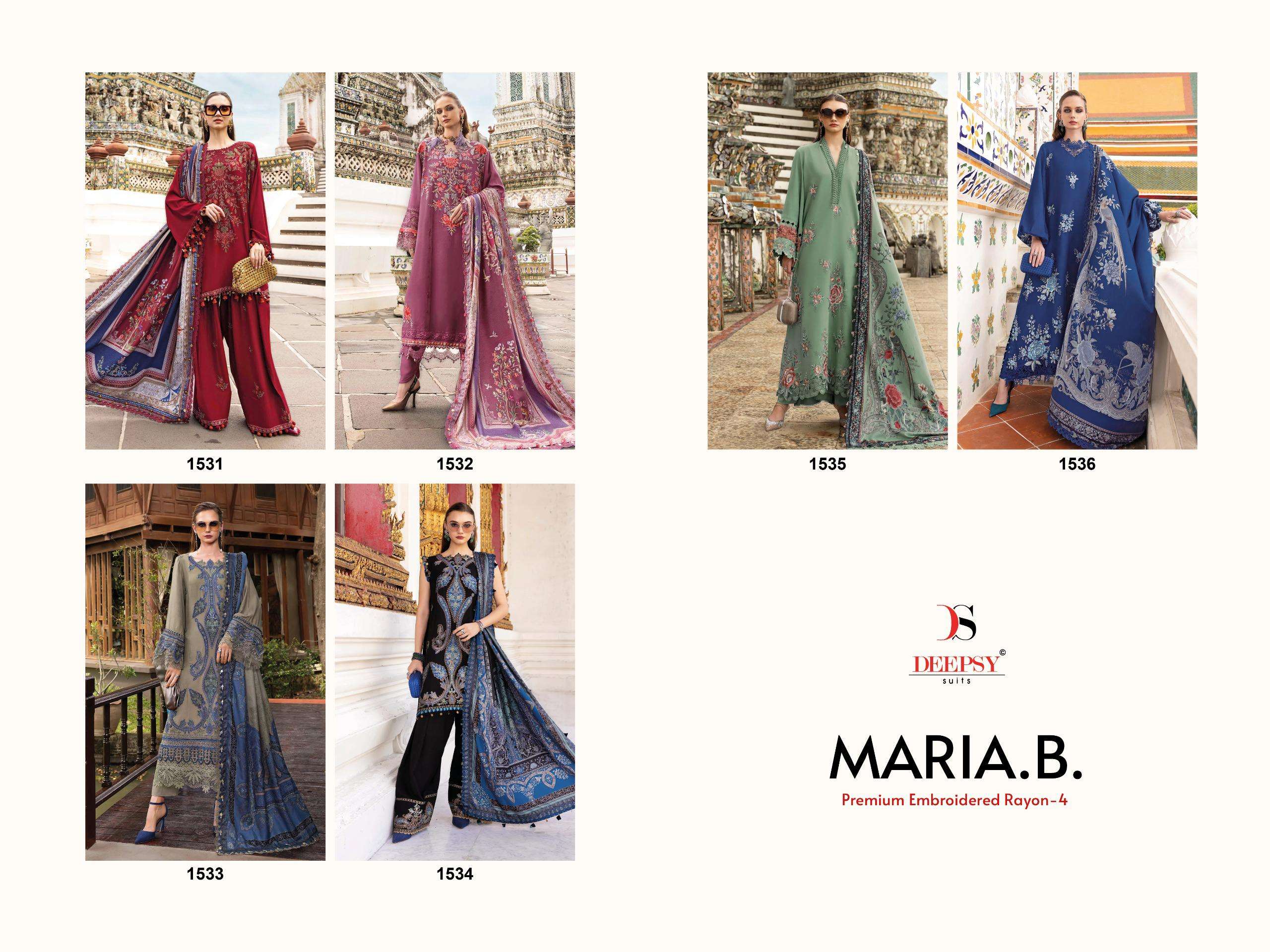 MARIA B EMB.RAYON COLLECTION - 4 BY DEEPSY SUITS - 01 - 06 A