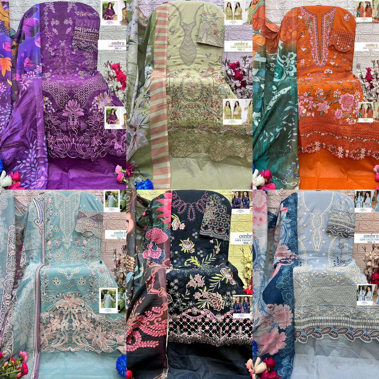 OMBRE LAWN COLLECTION - 2025 VOL - 7 BY SHREE FABS - 07 - 12 A