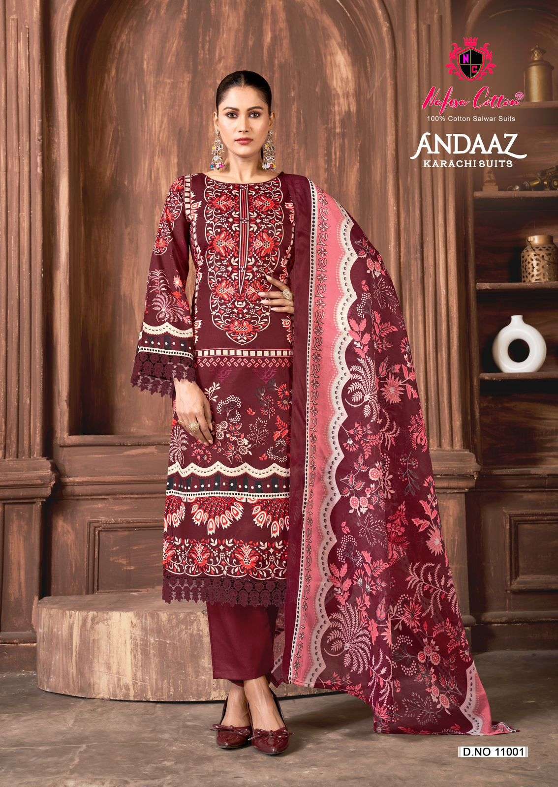 ANDAAZ KARACHI SUITS VOL - 11 BY NAFISA COTTON - 01