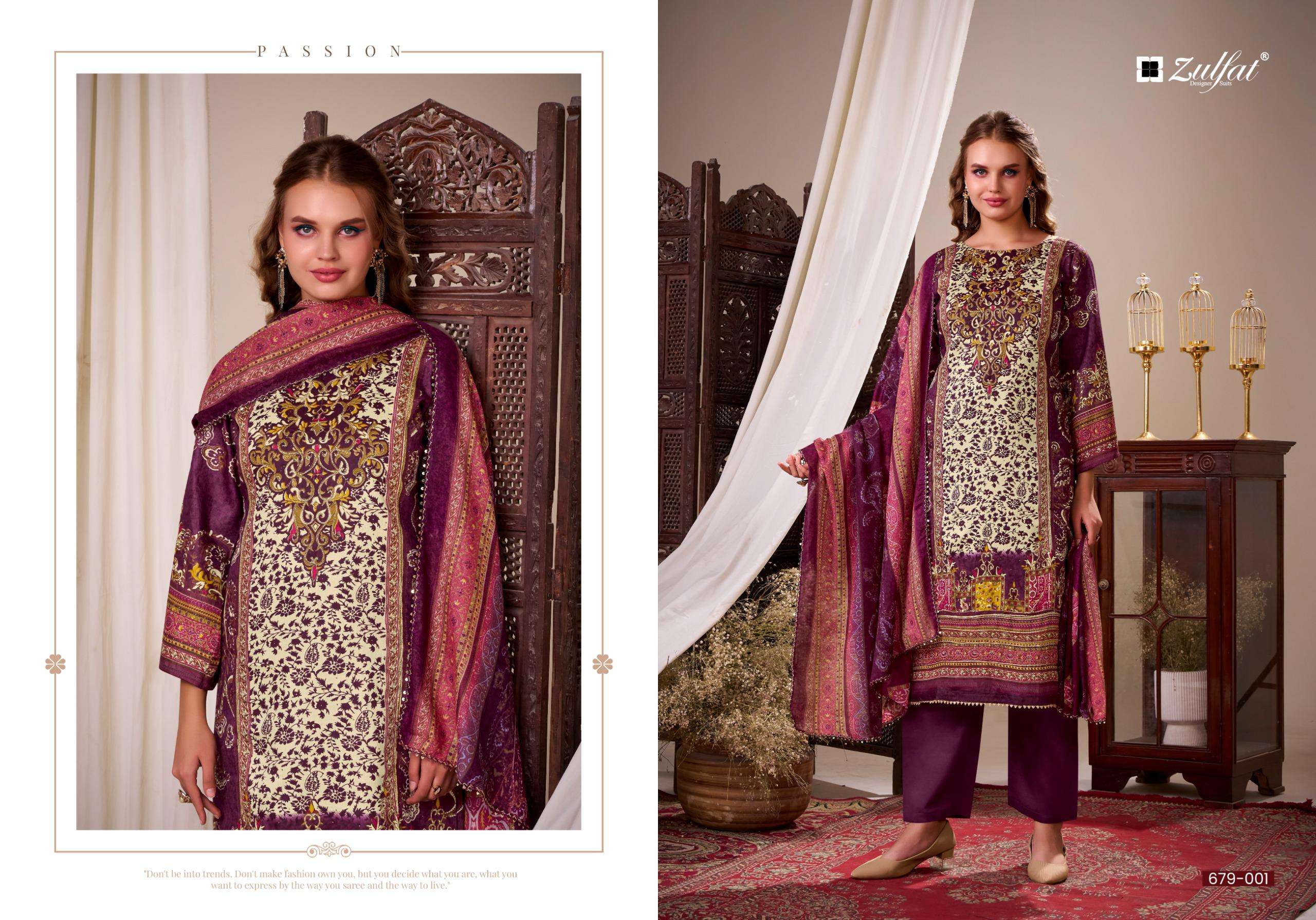 HANIYA BY ZULFAT DESIGNER SUITS - 01