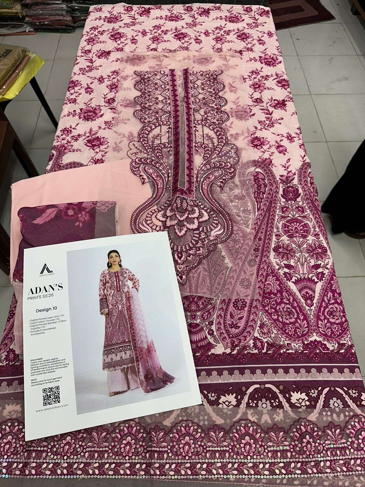 Inlyes Pure Bamberg Chiffon Dupatta 2026 by ADANS PRINTS-06
