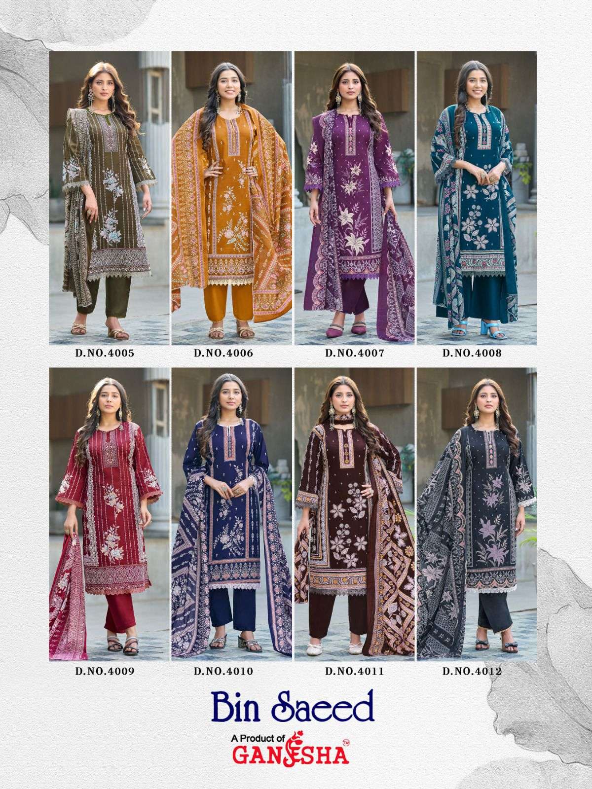 BIN SAEED HEAVY COTTON LUXURY COLLECTION VOL - 04 BY GANESHA - 01 - 08