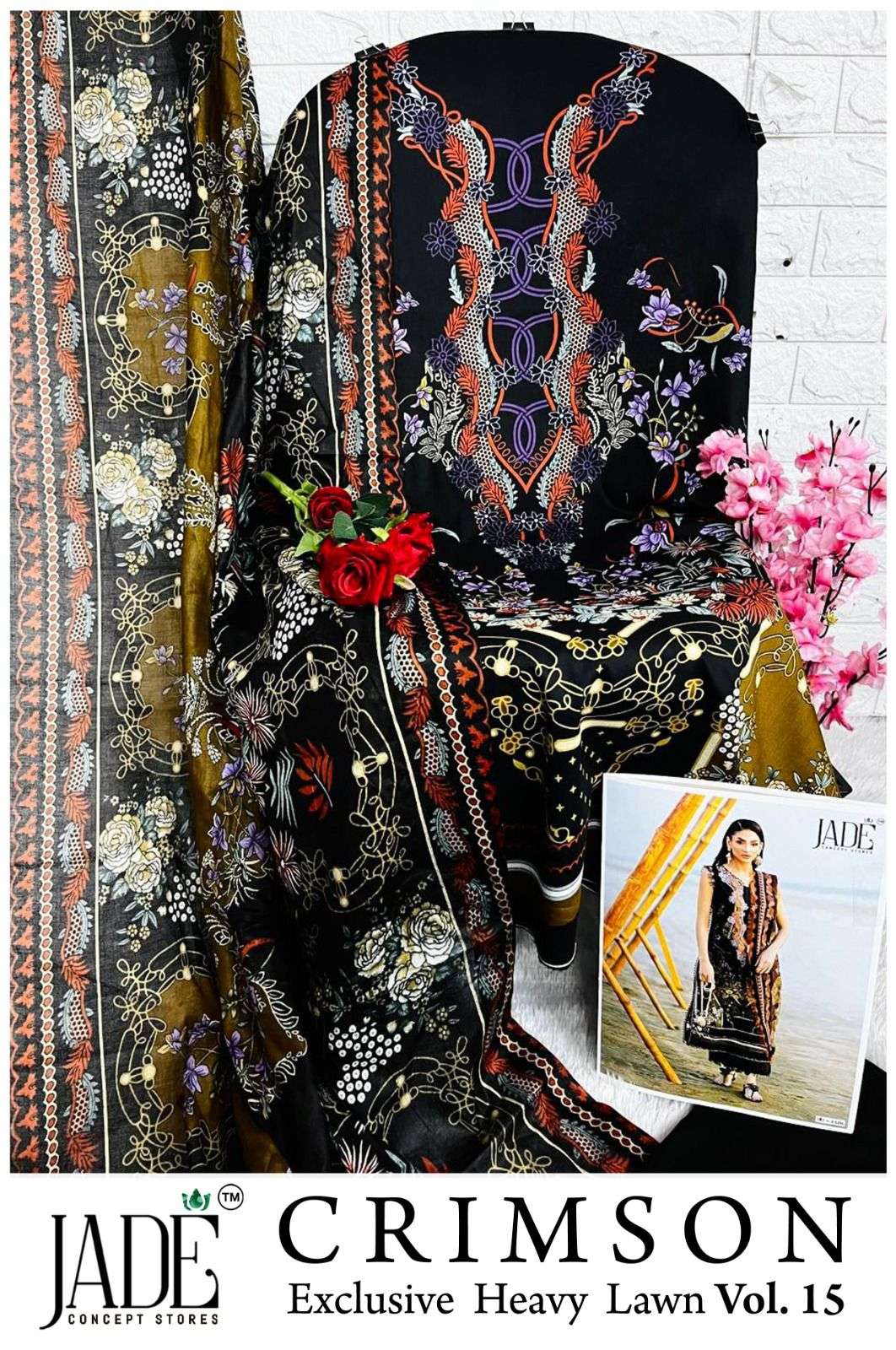 CRIMSON EXCLUSIVE HEAVY LAWN COLLECTION VOL - 15 BY JADE CONCEPT STORES - 12