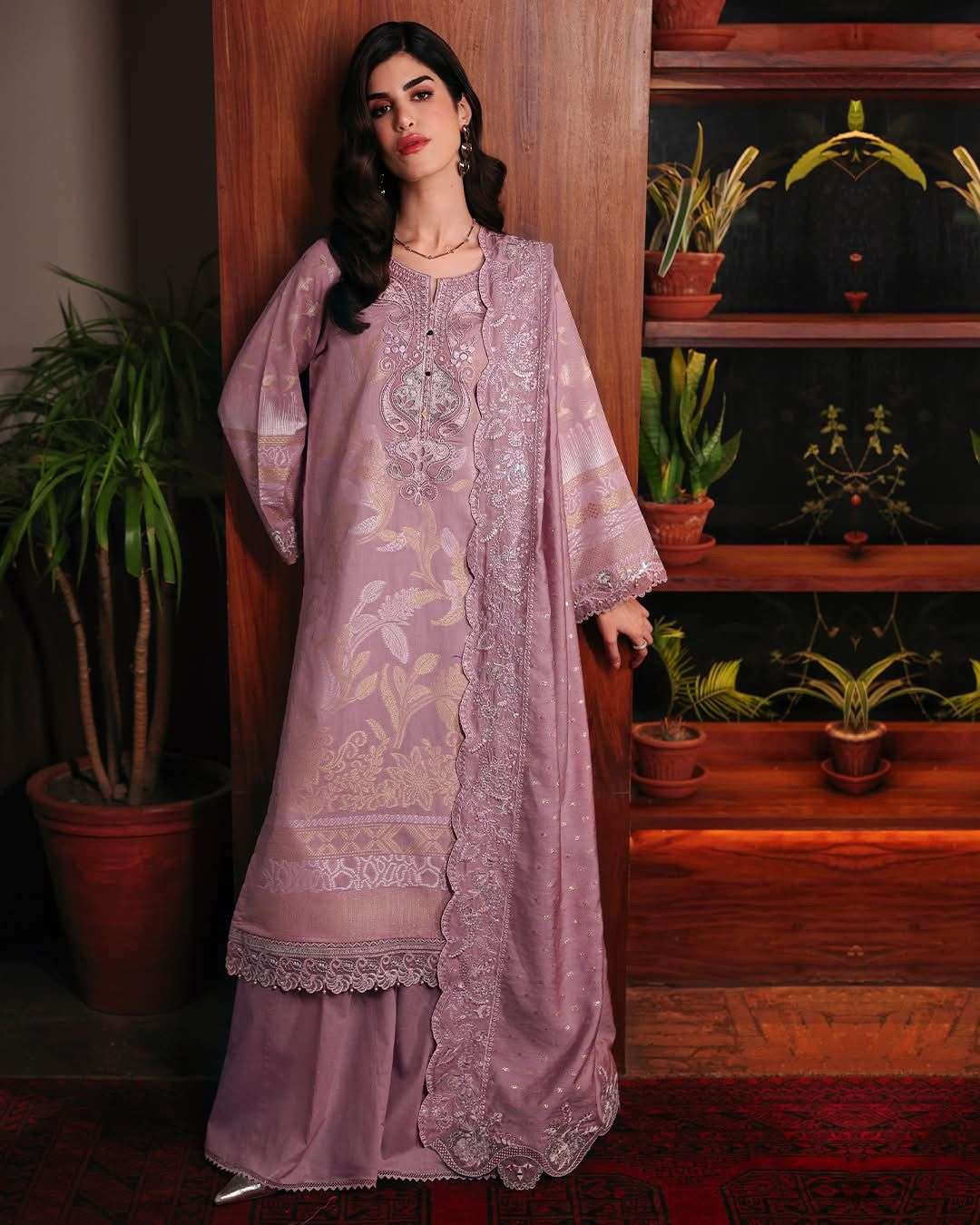 Exclusive Unstiched Lawn Jacquard Collection 2026 Nureh-01