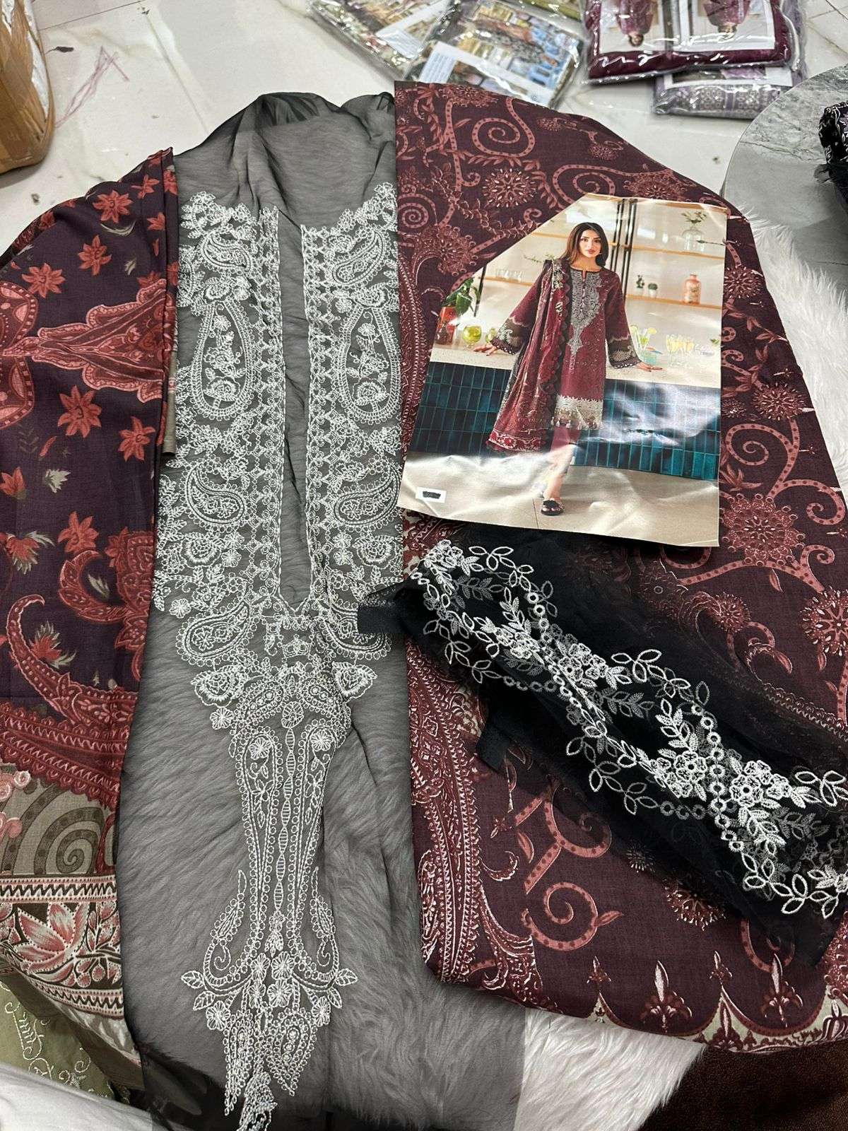 Falah Premium Cotton Collection Code - 26055 By Falah Designer Suits - 05