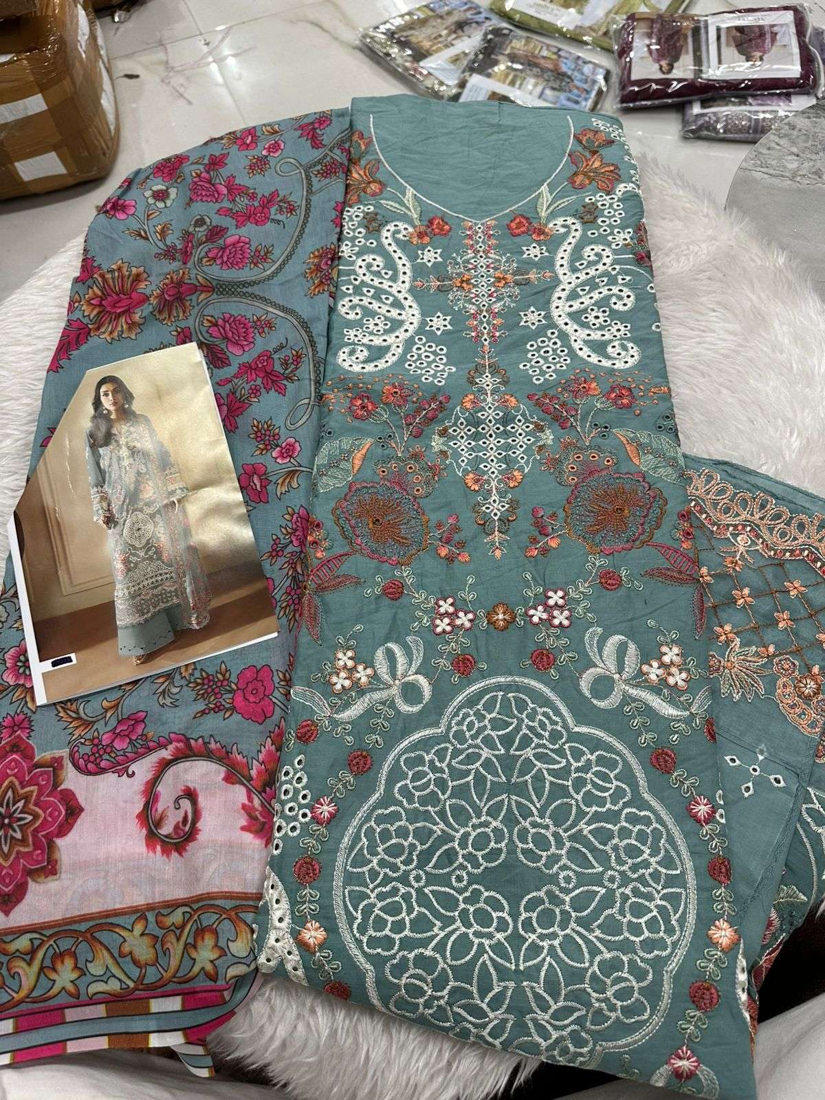 Falah Premium Cotton Collection Code - 26056 By Falah Designer Suit - 01 - 08 A