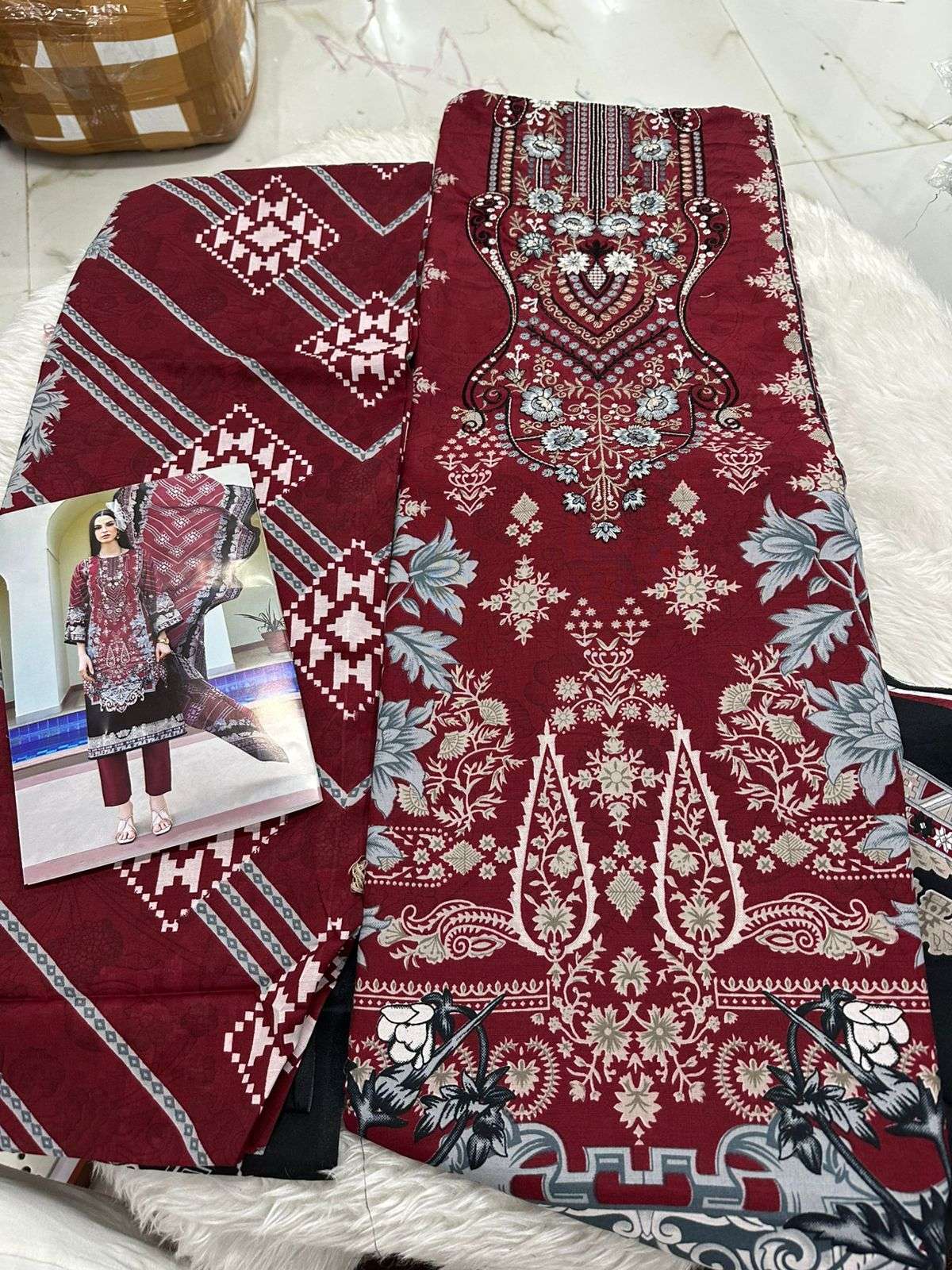 Falah Premium Cotton Collection Code - 26058 By Falah Designer Suits - 02