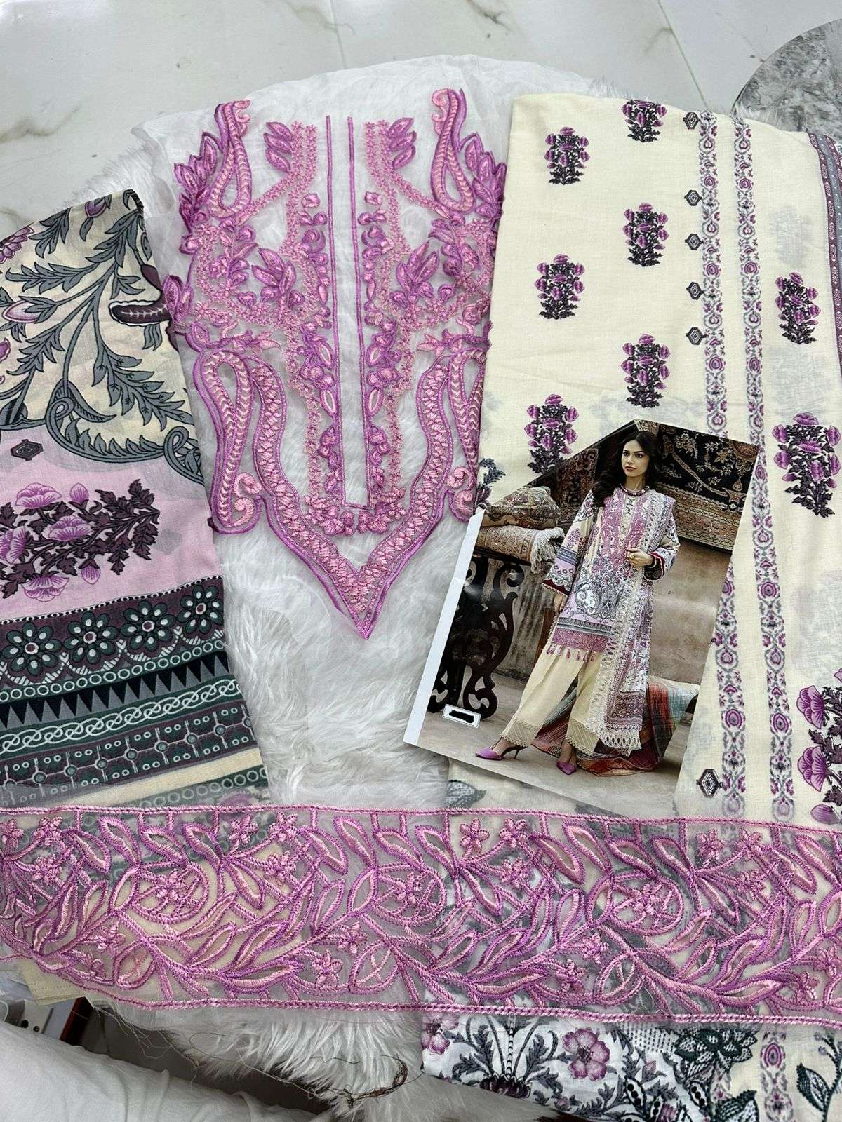 Falah Premium Cotton Collection Code - 26065 By Falah Designer Suits - 01 - 04 A