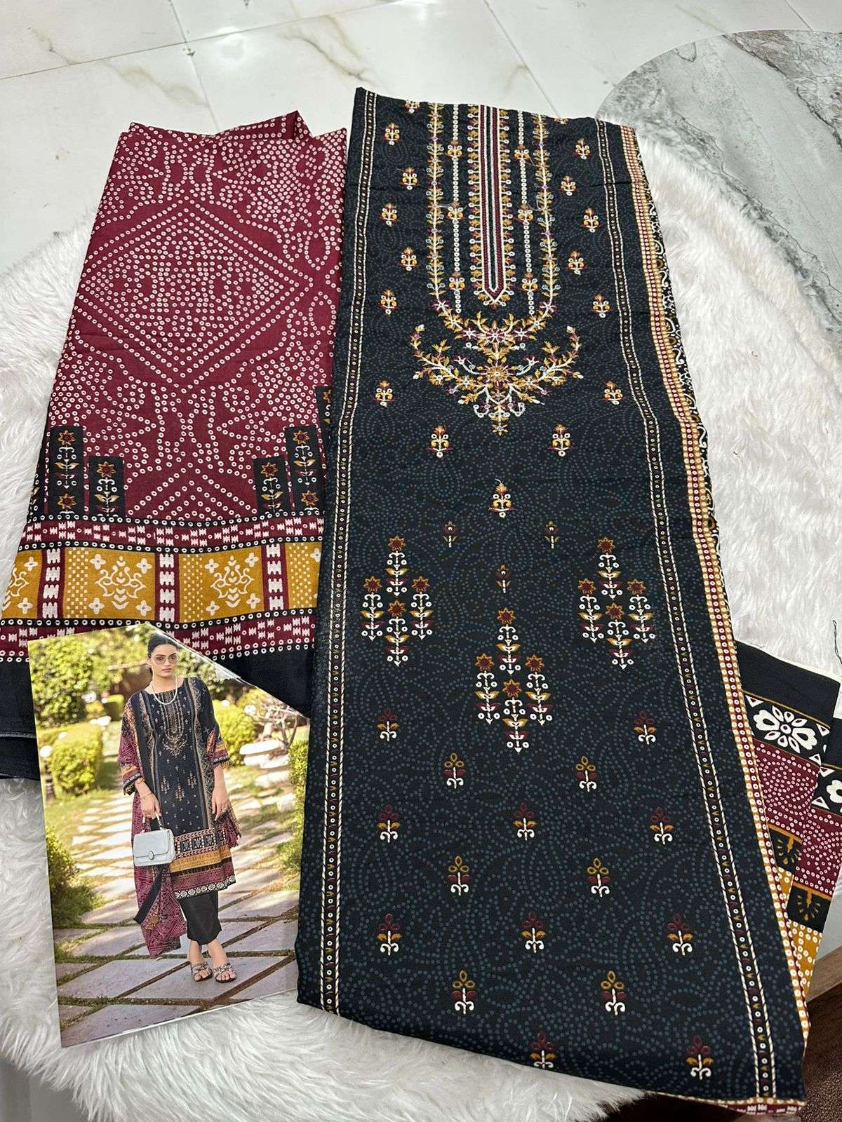 Falah Premium Cotton Collection Code - 26066 By Falah Designer Suits	 - 01