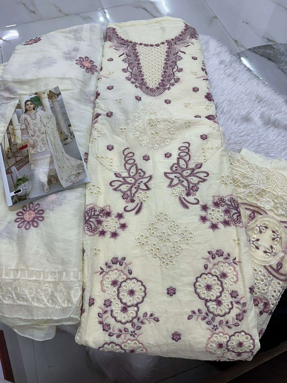 Falah Premium Cotton Collection Code - 26068 By Falah Designer Suits - 02