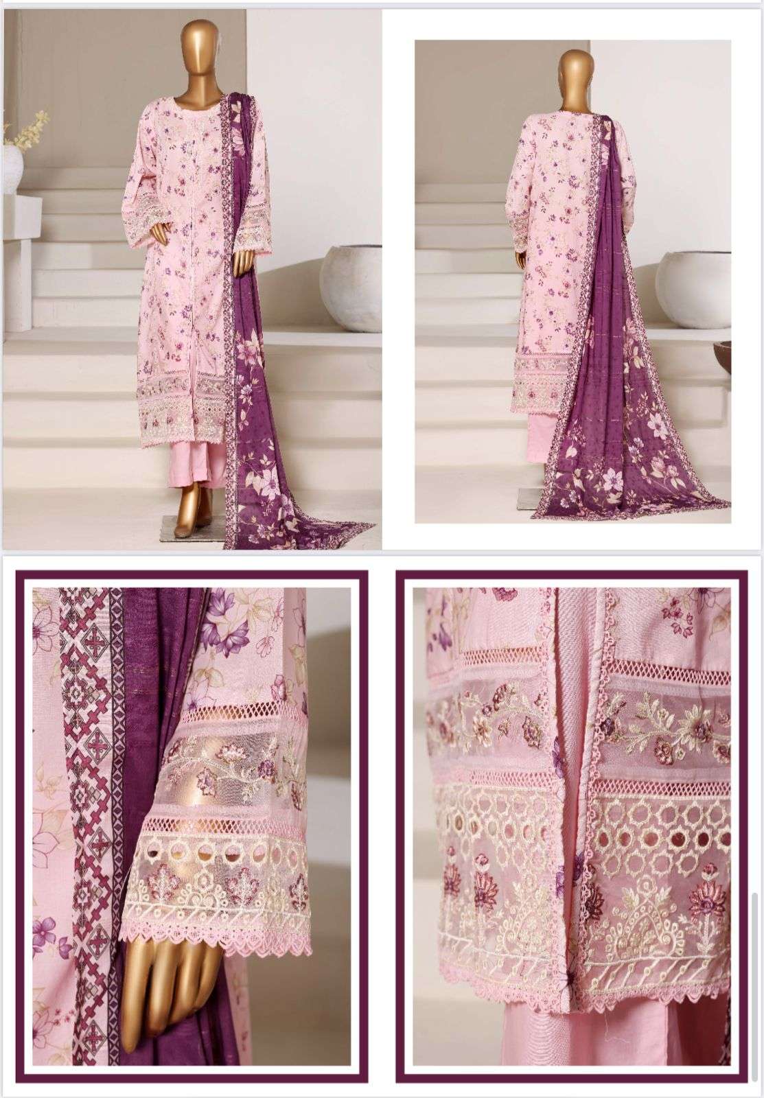 Festive Embroidered Lawn Collection 2026 Vol 1 by Sadabahar-02