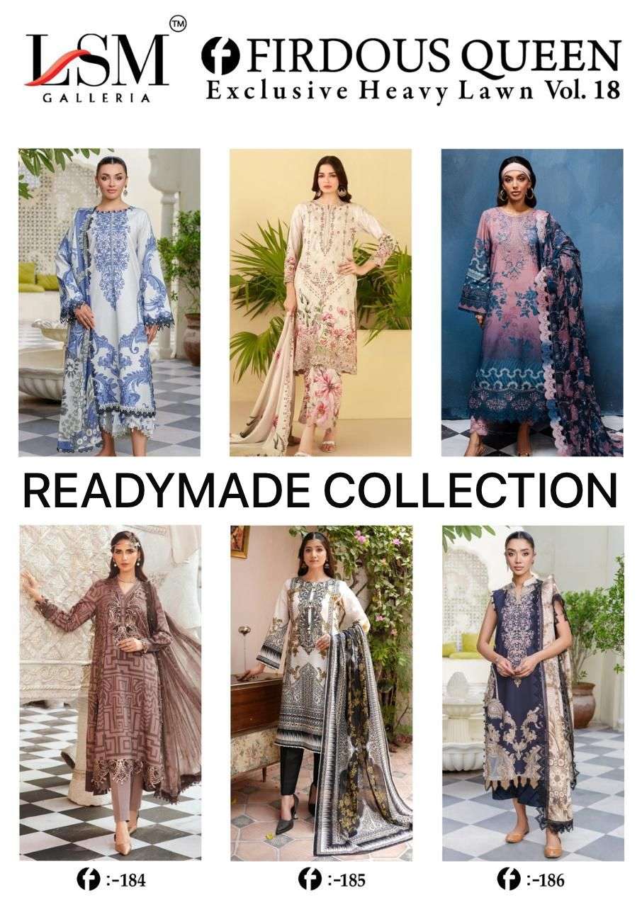 FIRDOUS QUEEN EXCLUSIVE HEAVY LAWN VOL - 18 READYMADE BY LSM - 01 - 06