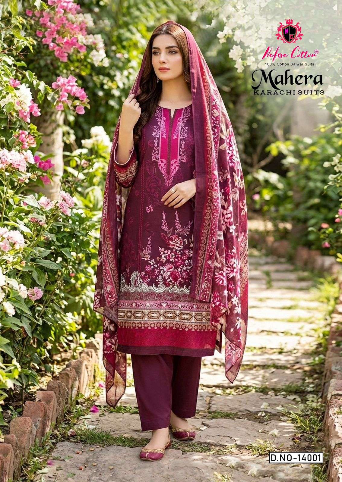 MAHERA KARACHI SUITS VOL - 14 BY NAFISA COTTON - 01