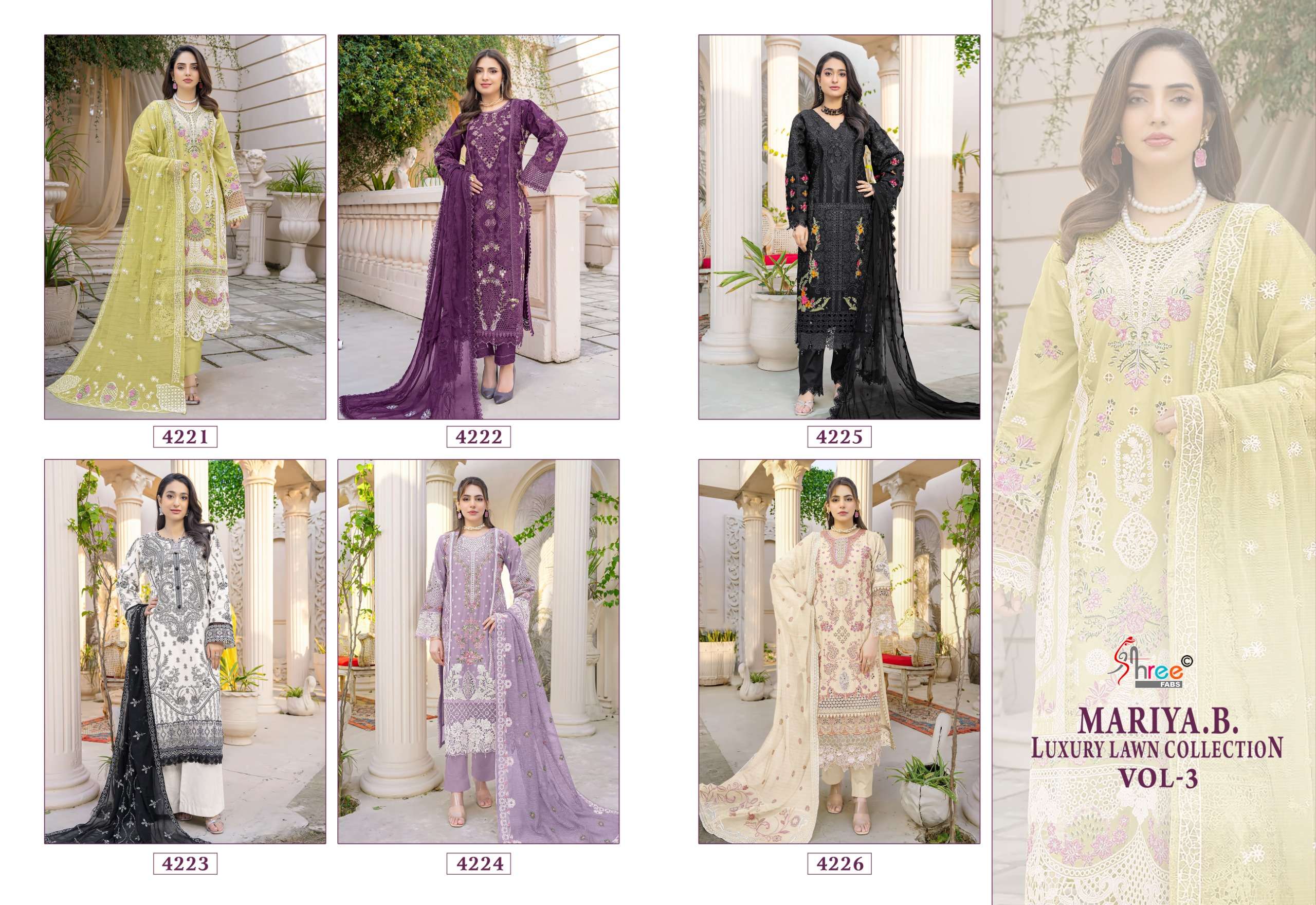 MARIYA.B LUXURY LAWN COLLECTION VOL - 03 BY SHREE FABS - 01 - 06 B