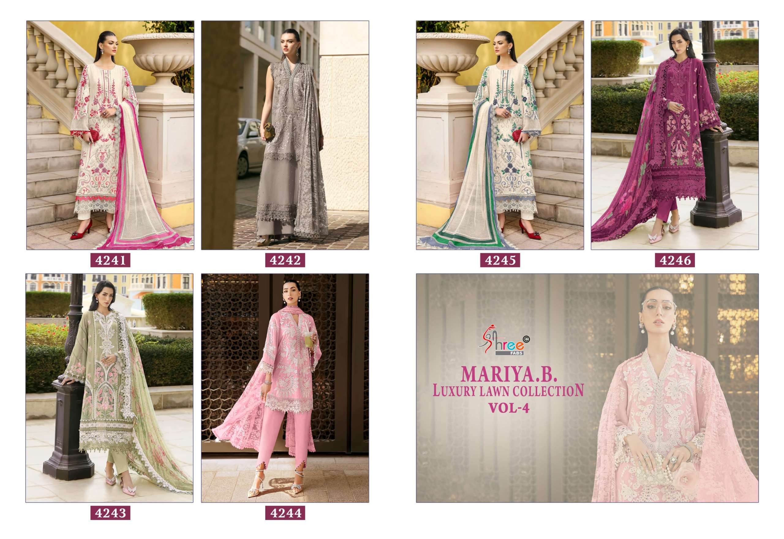 MARIYA B LUXURY LAWN COLLECTION VOL - 04 BY SHREE FABS - 01 - 06 B