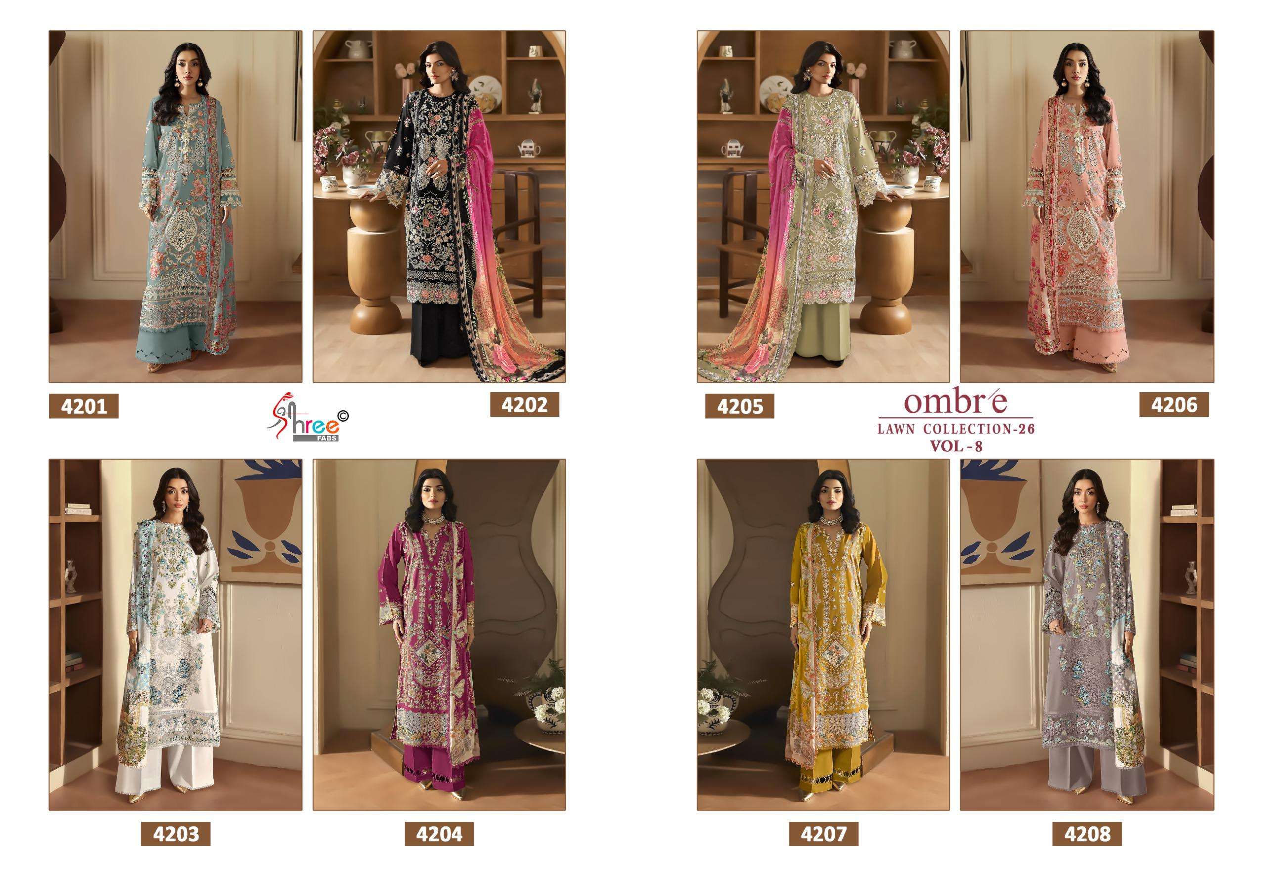 OMBRE LAWN COLLECTION VOL - 08 BY SHREE FABS - 01 - 06 A