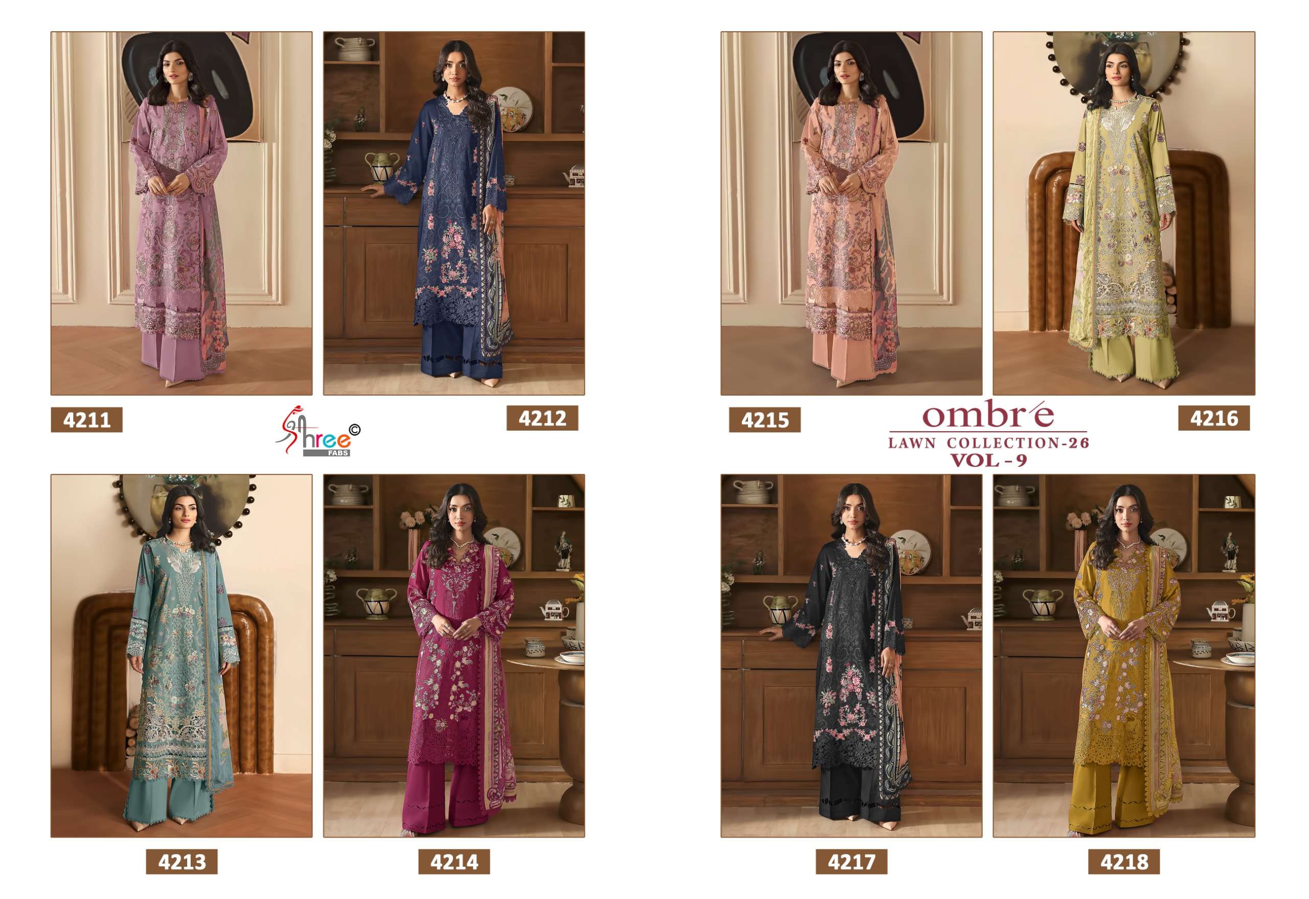 OMBRE LAWN COLLECTION VOL - 09 BY SHREE FABS - 01 - 08 B