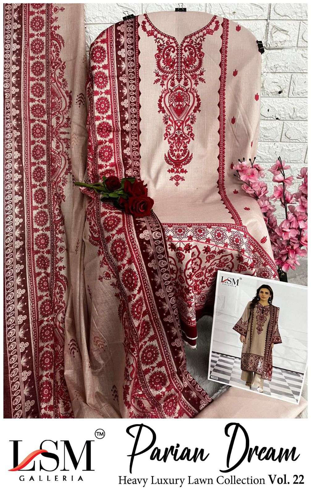 PARIAN DREAM HEAVY LUXURY LAWN COLLECTION VOL - 22 BY LSM GALLERIA - 11