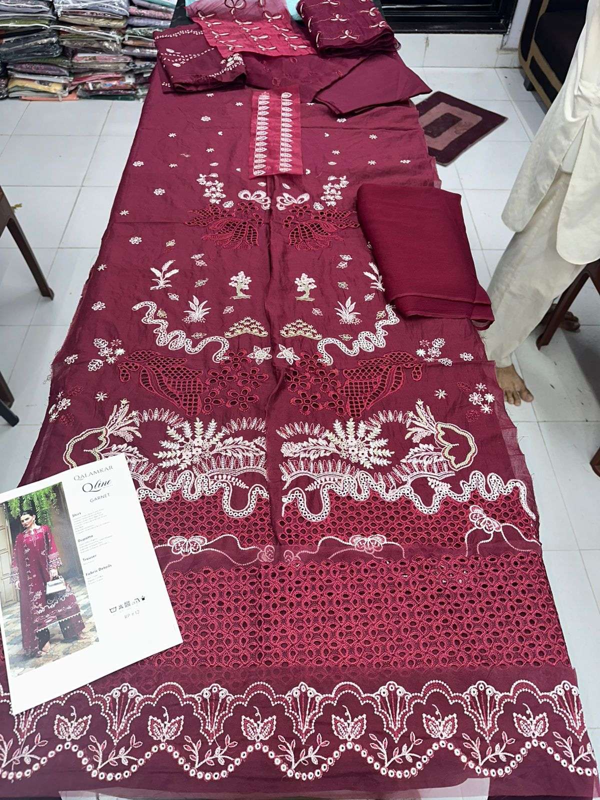 QLINE Luxury Digital Chikankari Lawn Collection 2026 by QALAMKAR-19