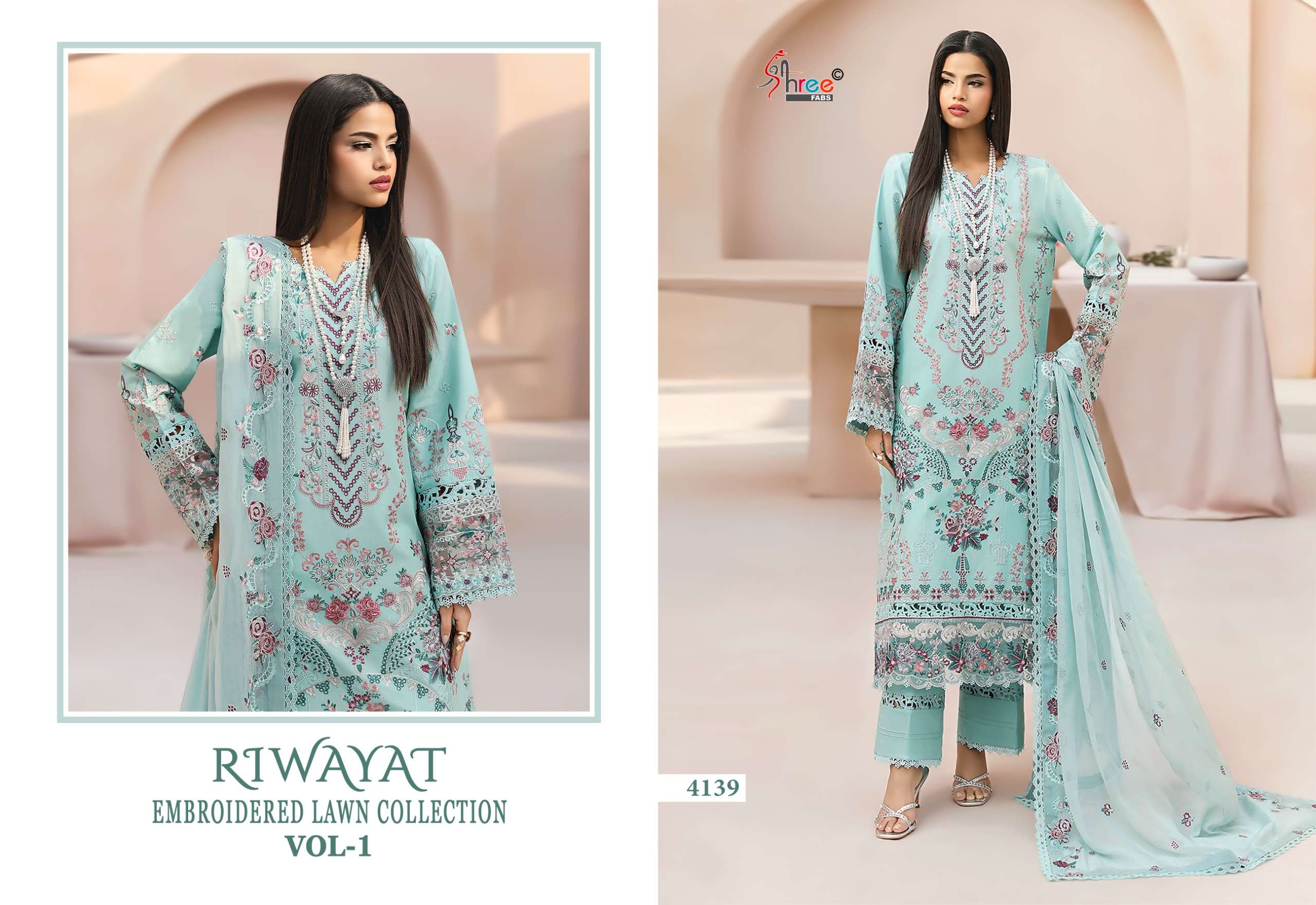 RIWAYAT EMBROIDERED LAWN COLLECTION VOL - 01 BY SHREE FABS - 01