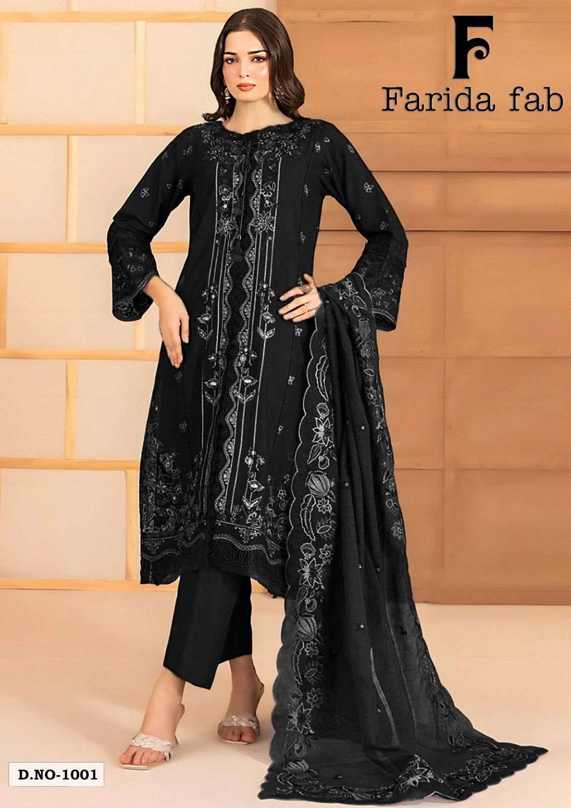 BLACK & WHITE HEAVY COTTON LUXURY COLLECTION BY FARIDA FAB - 01