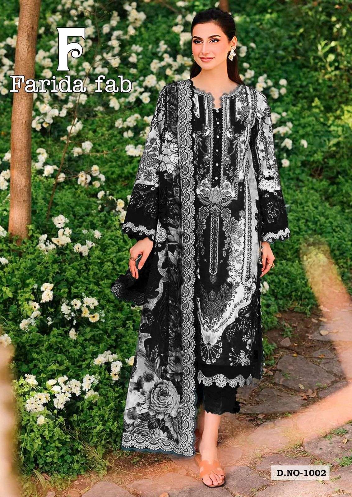 BLACK & WHITE HEAVY COTTON LUXURY COLLECTION BY FARIDA FAB - 02