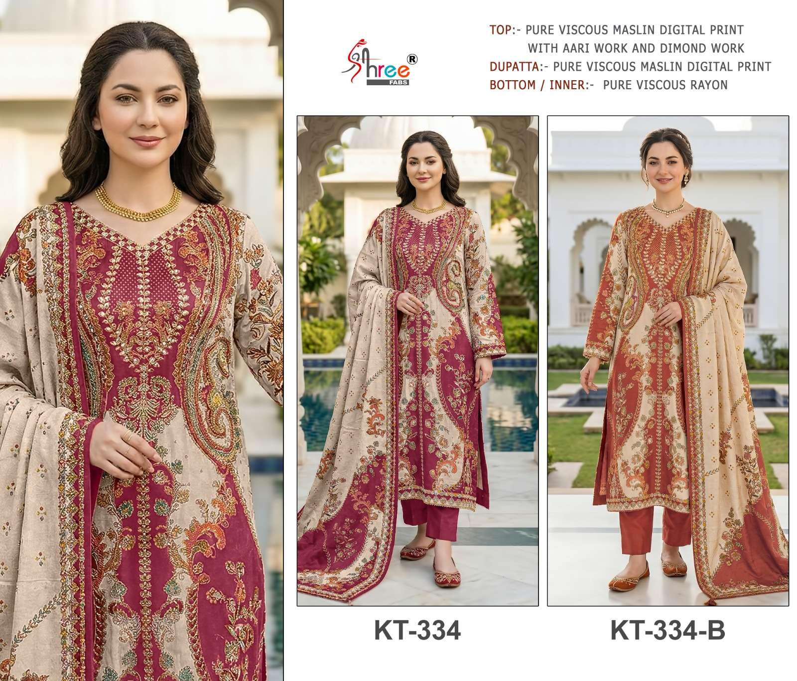 DESIGN NO. KT - 334 BY SHREE FABS - 01 - 02