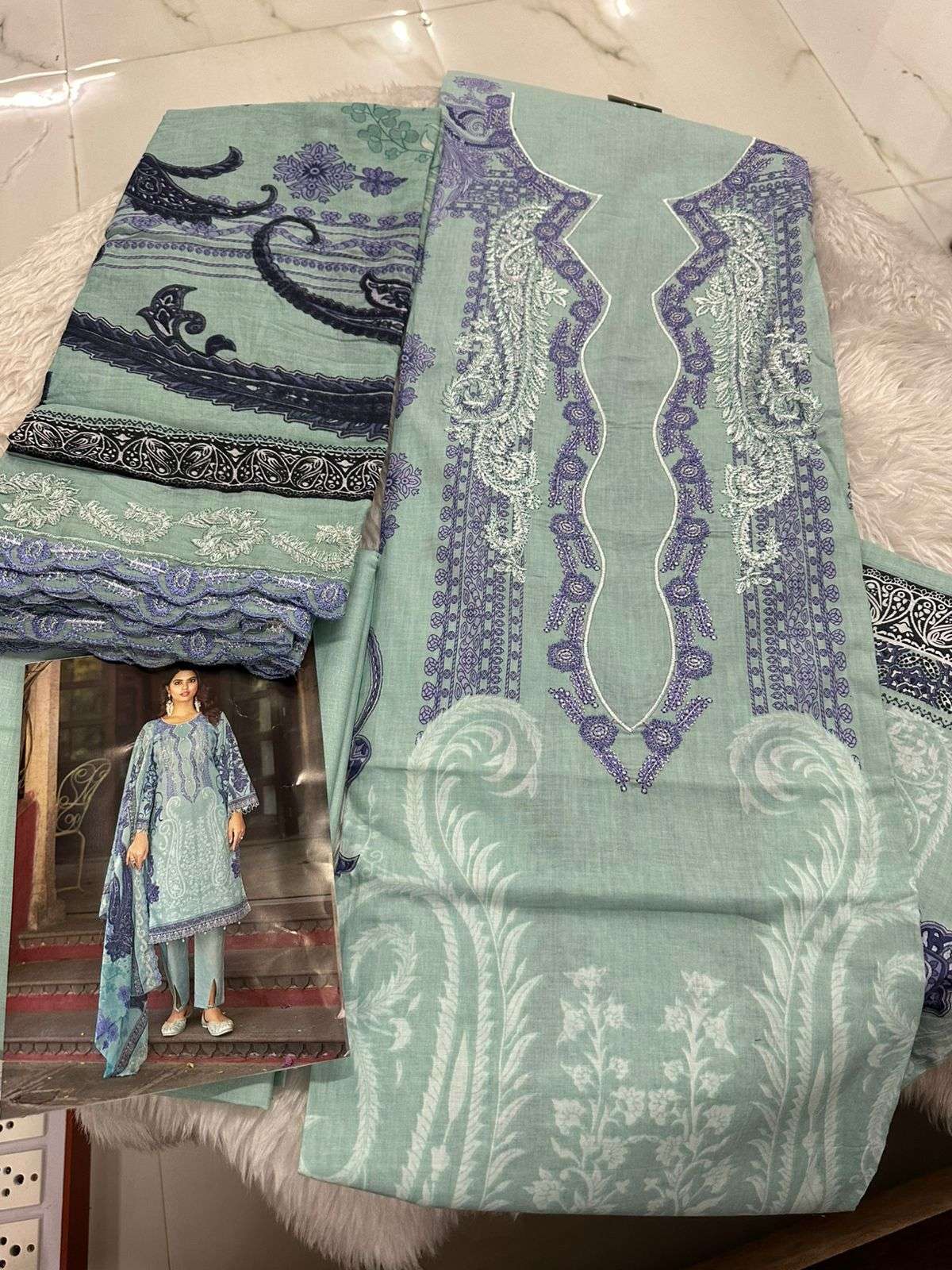 Falah Premium Cotton Collection Code - 26087 By Falah Designer Suits - 03