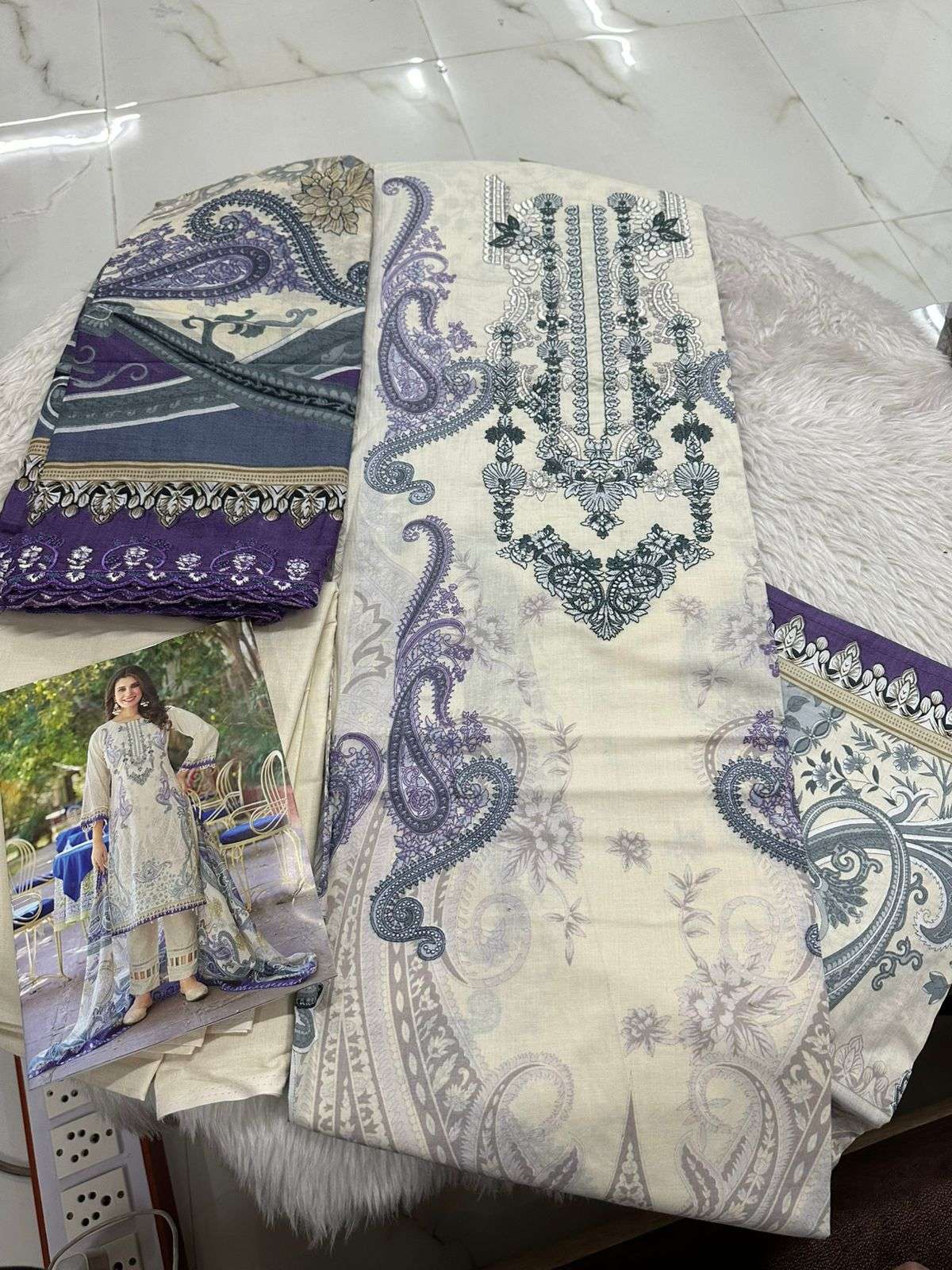 Falah Premium Cotton Collection Code - 26087 By Falah Designer Suits - 05