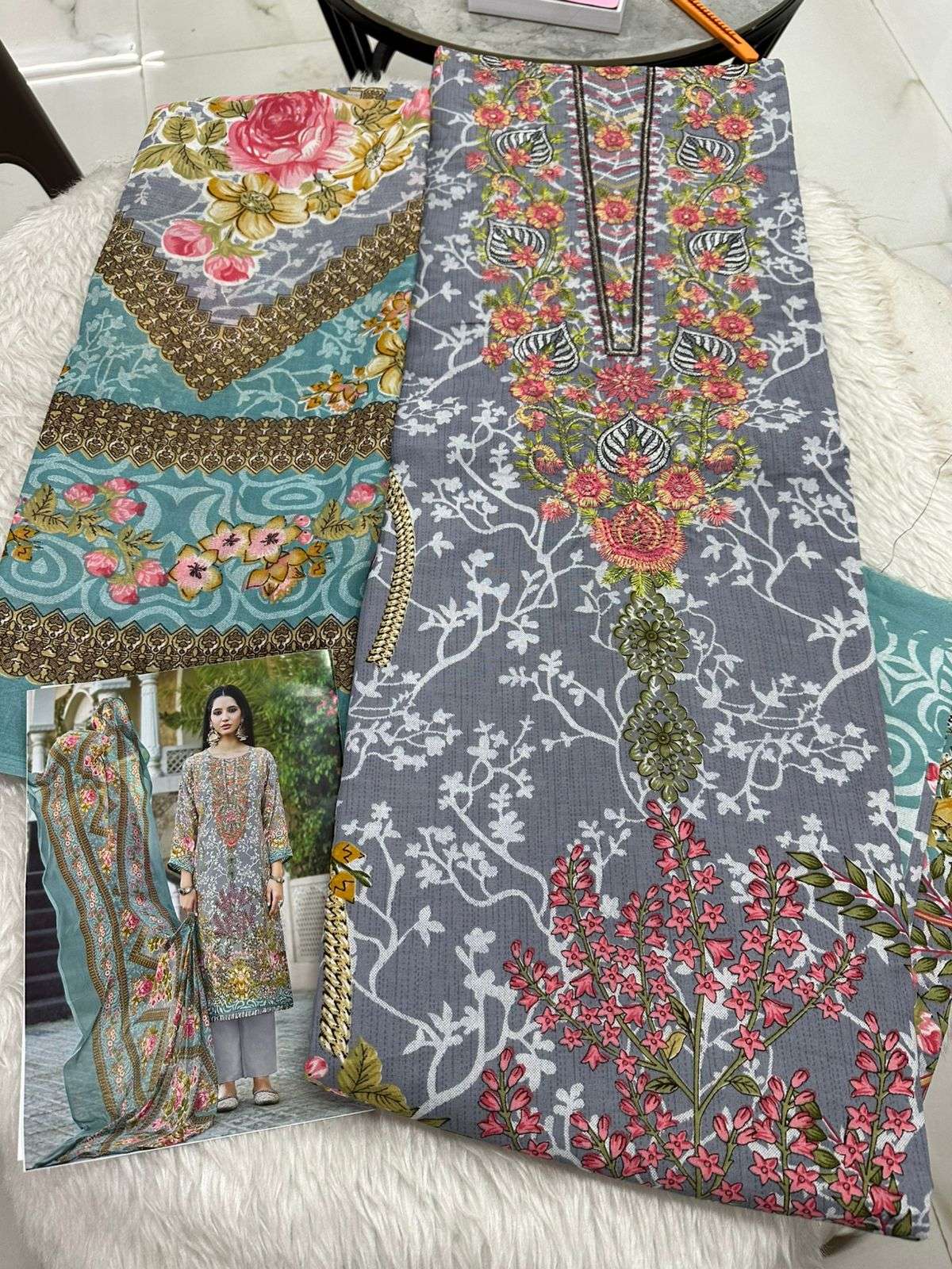 Falah Premium Cotton Collection Code - 50004 By Falah Designer Suits - 01 - 08