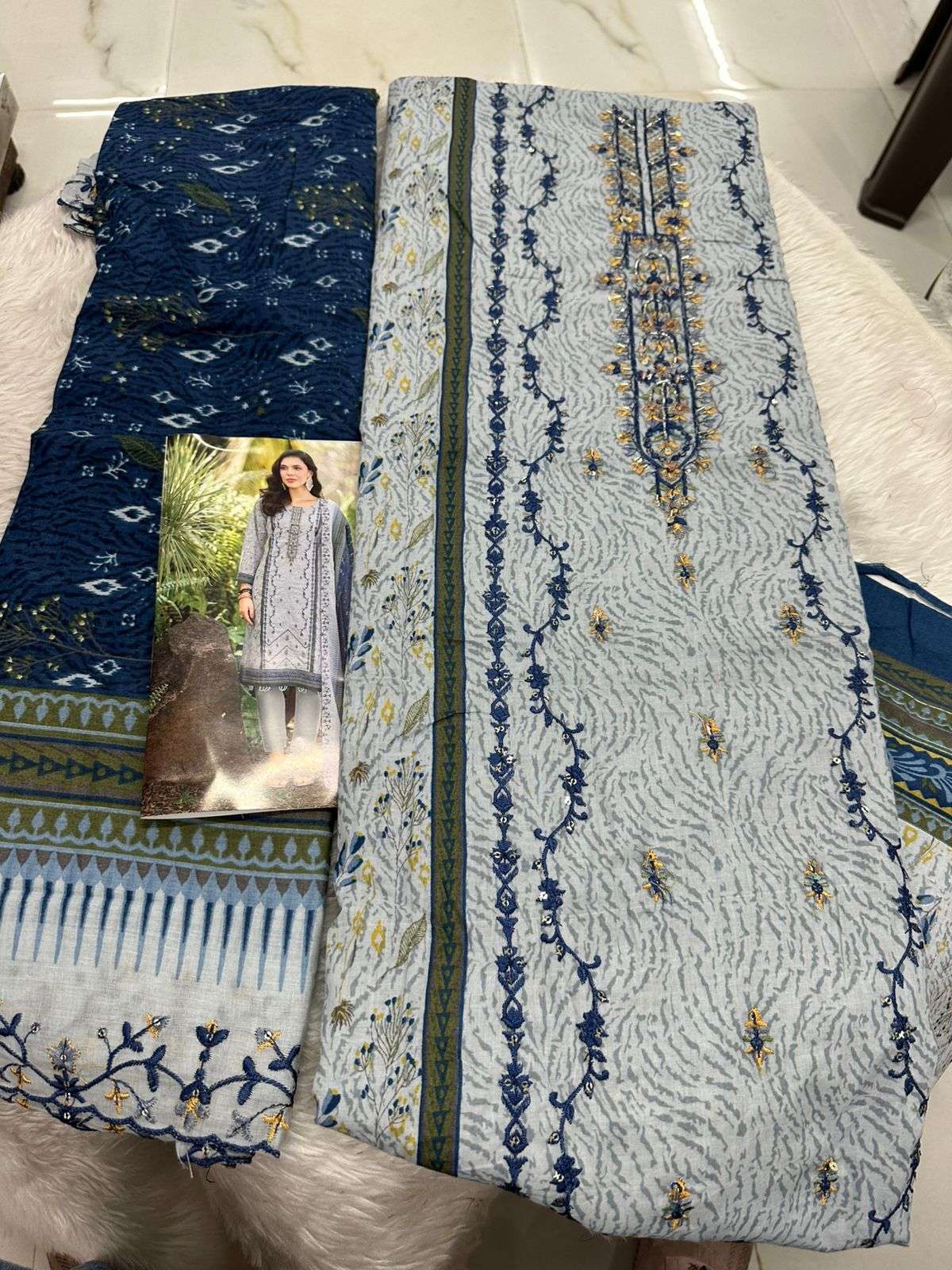 Falah Premium Cotton Collection Code - 50019 By Falah Designer Suits - 01 - 06