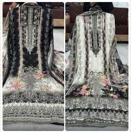 Falah Premium Maslin Collection Code - 50015 By Falah Designer Suits - 01 - 02