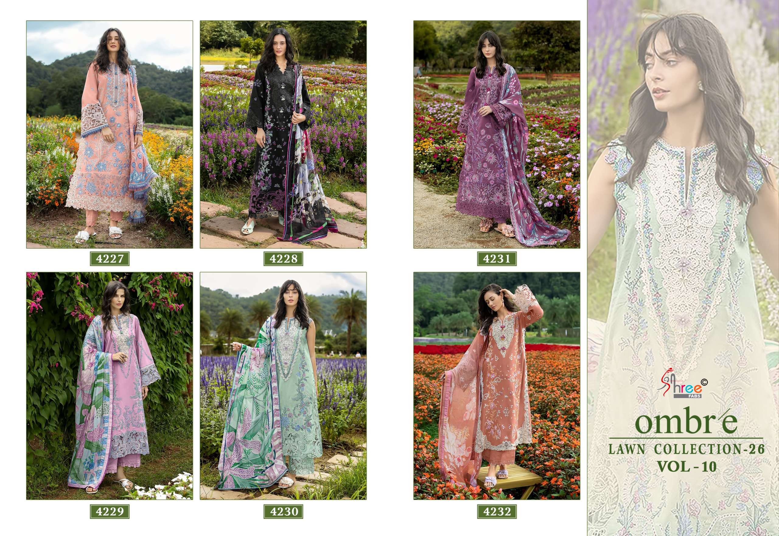 OMBRE LAWN COLLECTION VOL - 10 BY SHREE FABS - 01 - 06 A