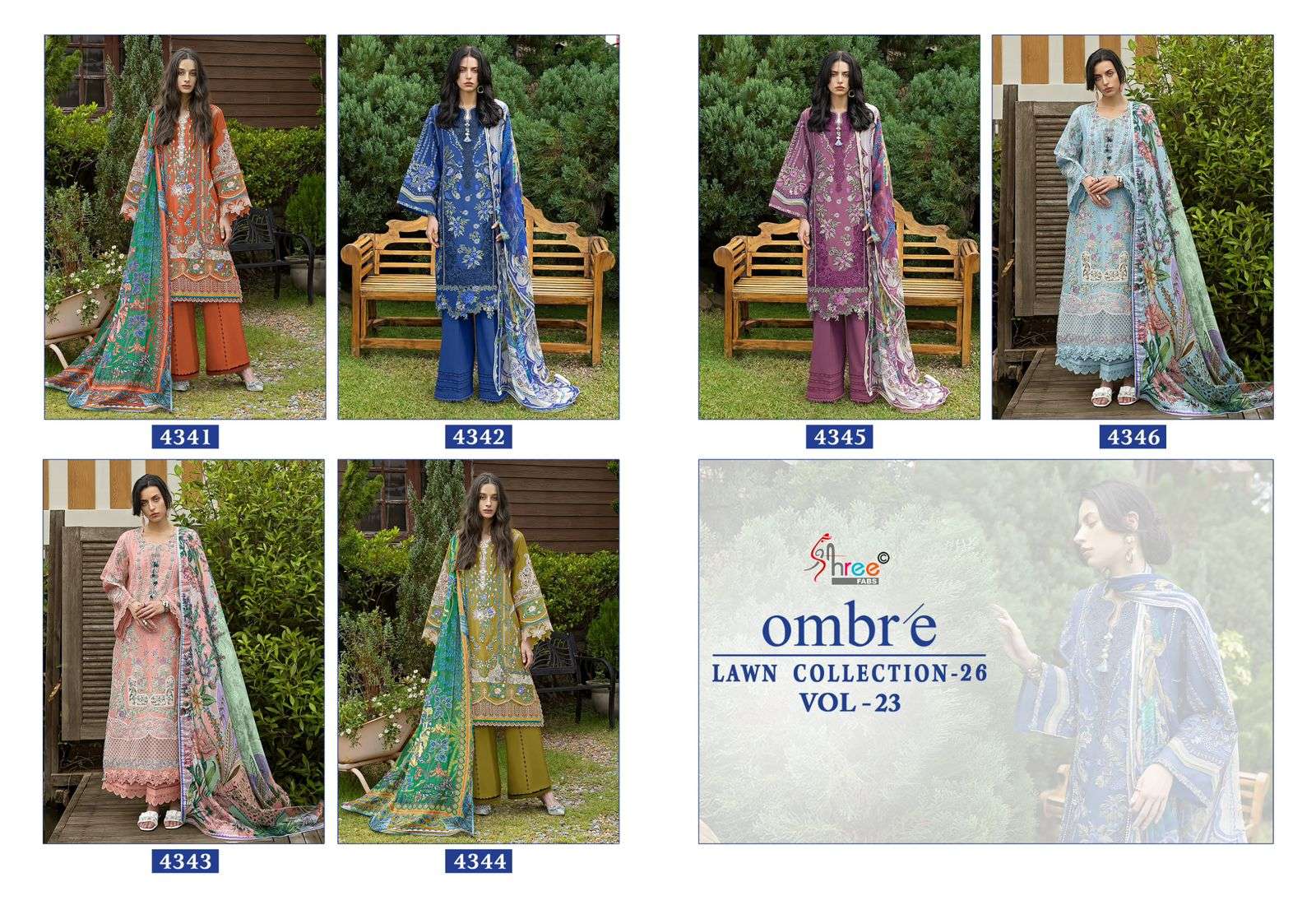 OMBRE LAWN COLLECTION VOL - 23 BY SHREE FABS - 01 - 06 B