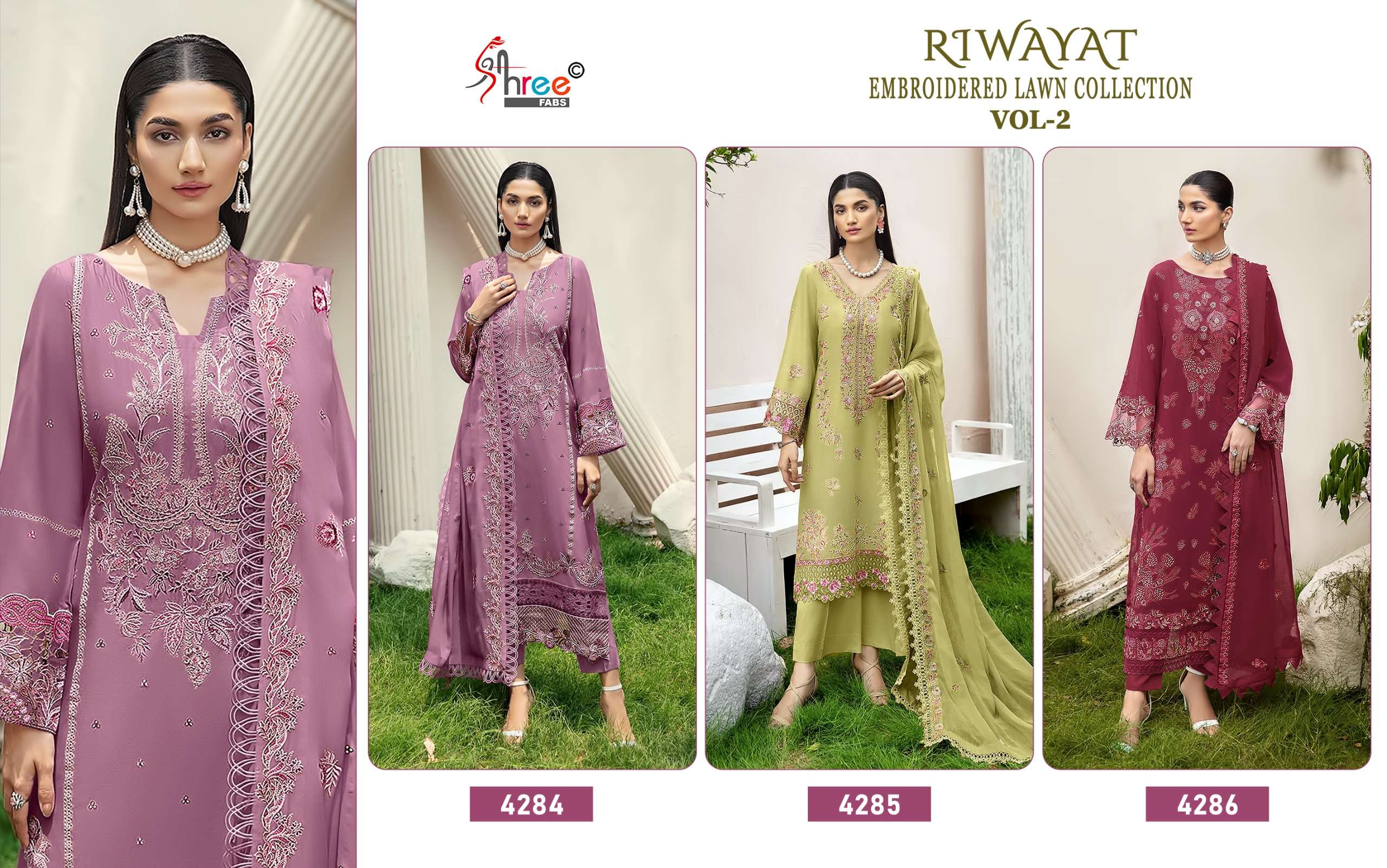 RIWAYAT EMBROIDERED LAWN COLLECTION VOL - 02 BY SHREE FABS - 01 - 03 A